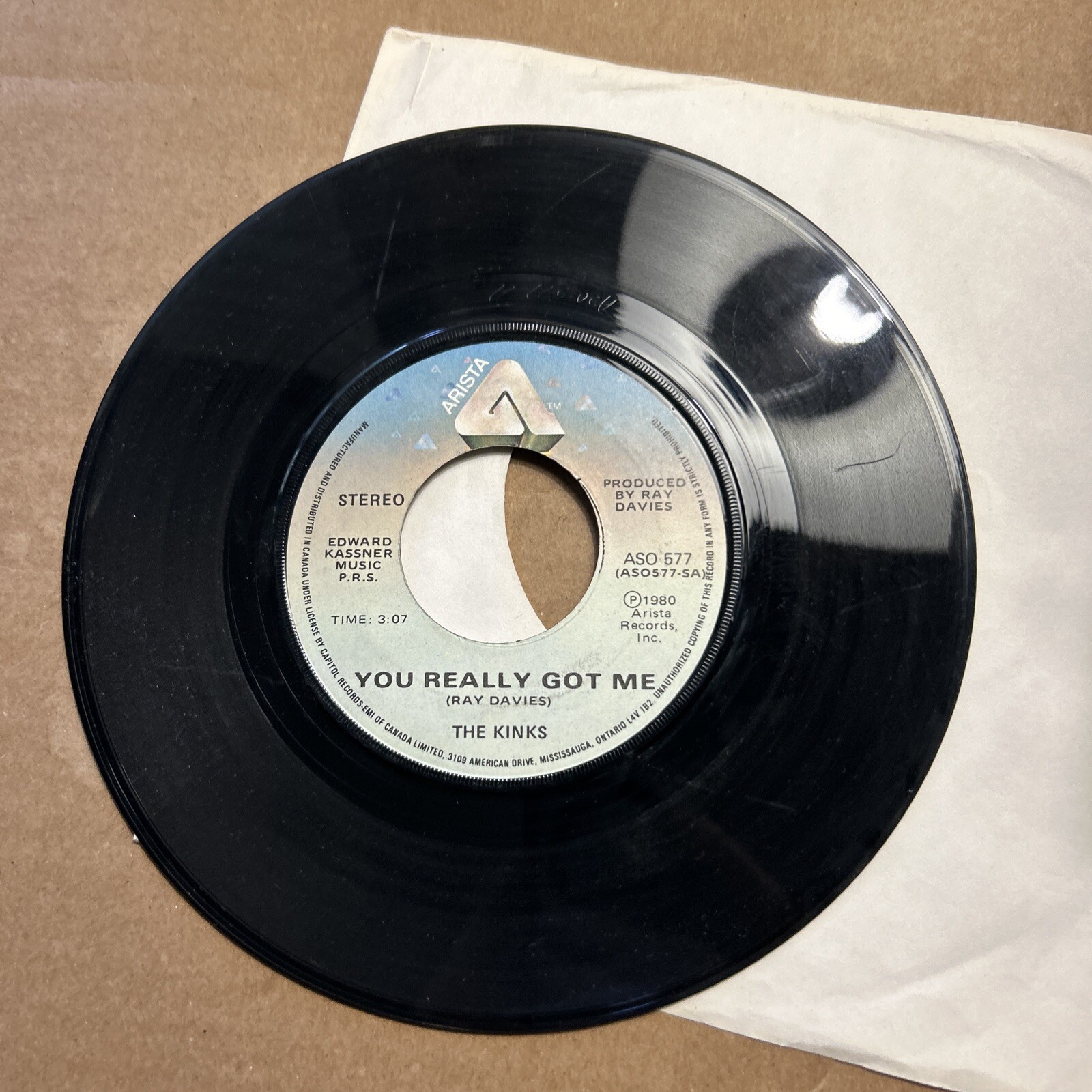 The Kinks You Really Got Me/Attitude Arista Records 45 add ship .10 cents