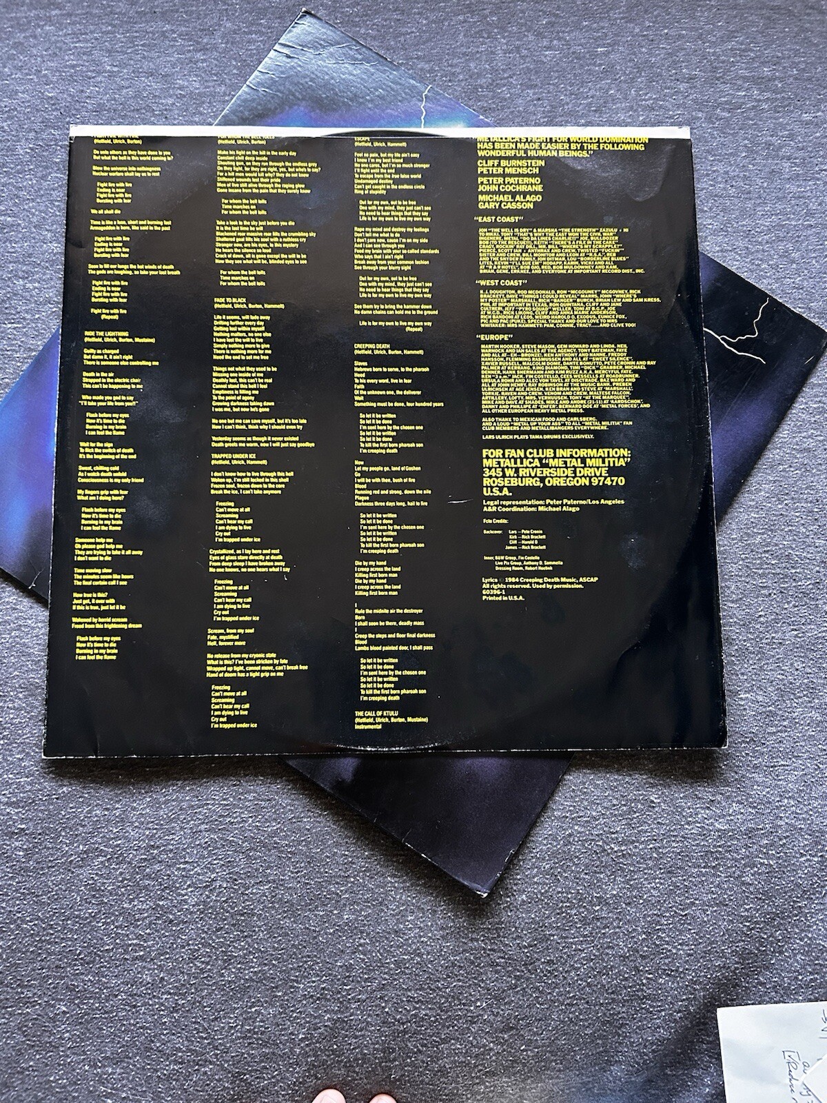 Metallica “Ride The Lightning” (1984) ***1984 Pressing***
