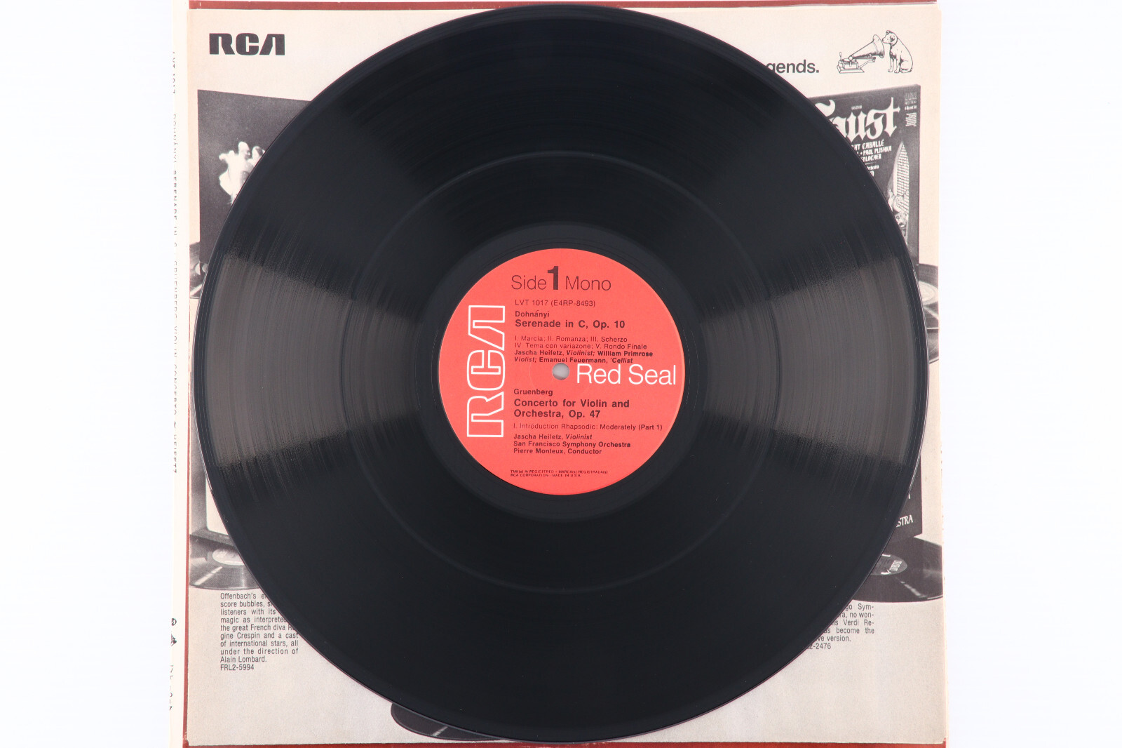 Dohnanyi – Serenade In C Major / Violin Concerto, op. 47 – Heifetz LP LVT-1017