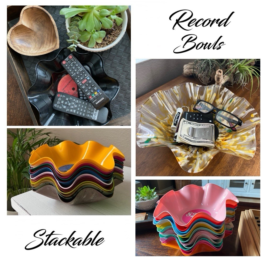 Record Bowl – Upcycled and Repurposed LIGHT BLUE Bowl – The Eagles LP