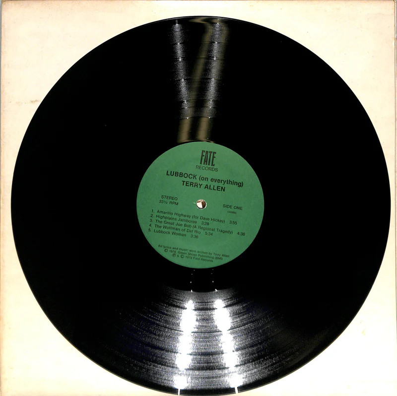 Terry Allen Lubbock On Everything 1979 Fate Records 2LP Vinyl VG+