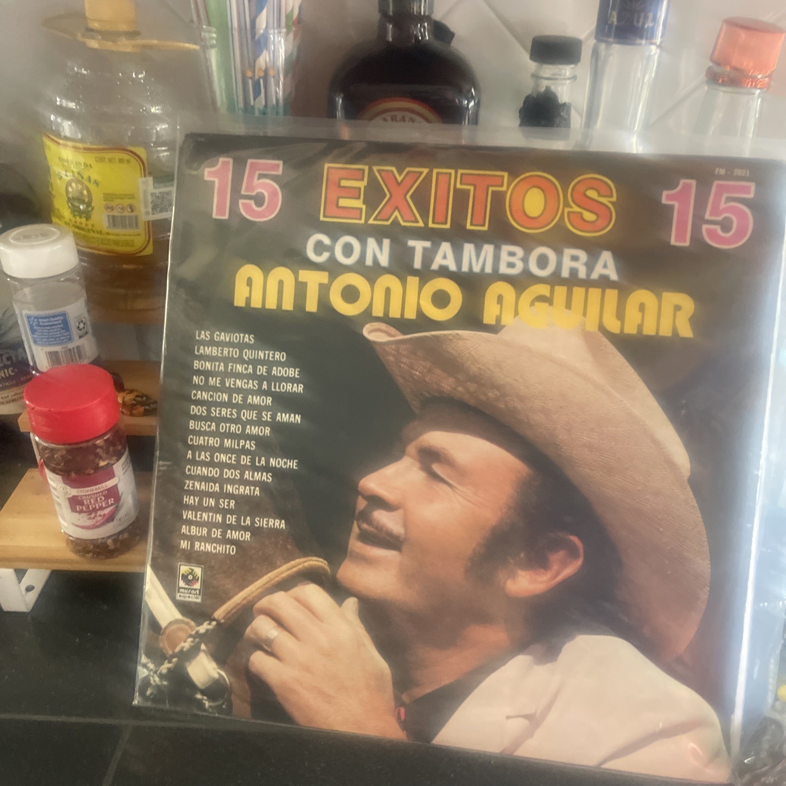 ANTONIO AGUILAR 15 Exitos Con Tambora Vol 1 LP Vinyl Mexico LAMBERTO QUINTERO