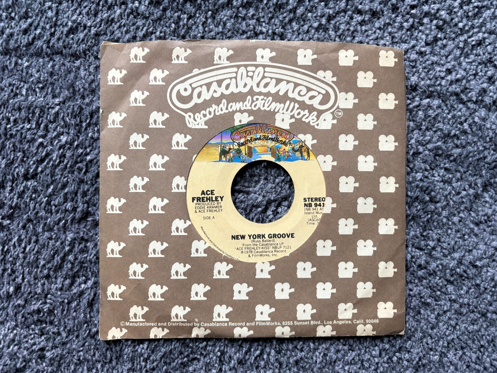 Ace Frehley KISS New York Groove Snow Blind 45 RPM 7″ Vinyl Record