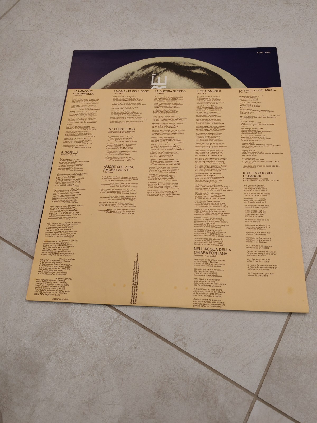 Fabrizio De André Volume 3 1970 Rarissimo Lp Della Dischi Ricordi