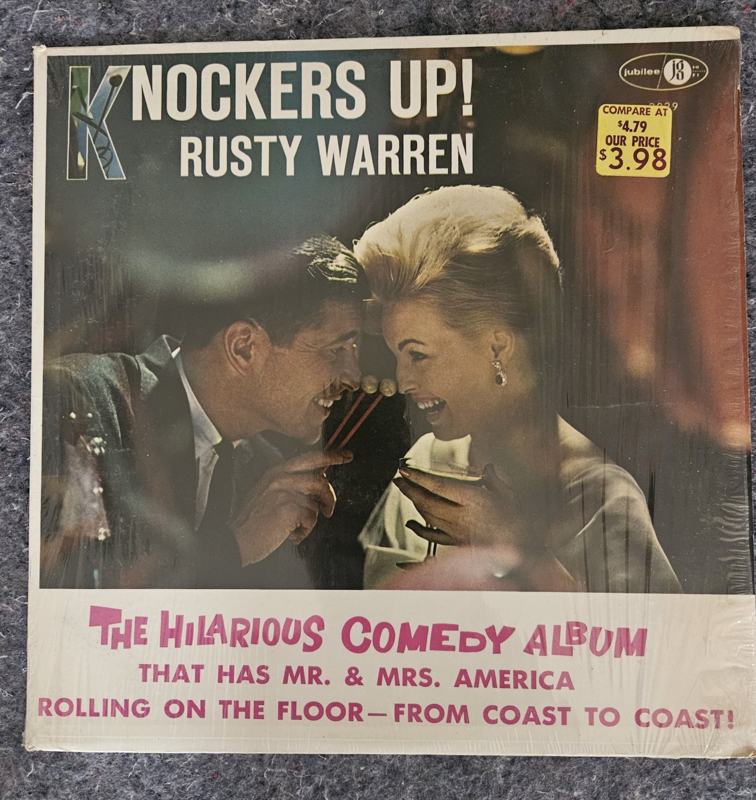 Rusty Warren “Knockers Up!” Vintage Vinyl Comedy JGM 2029 VG ++/VG ++