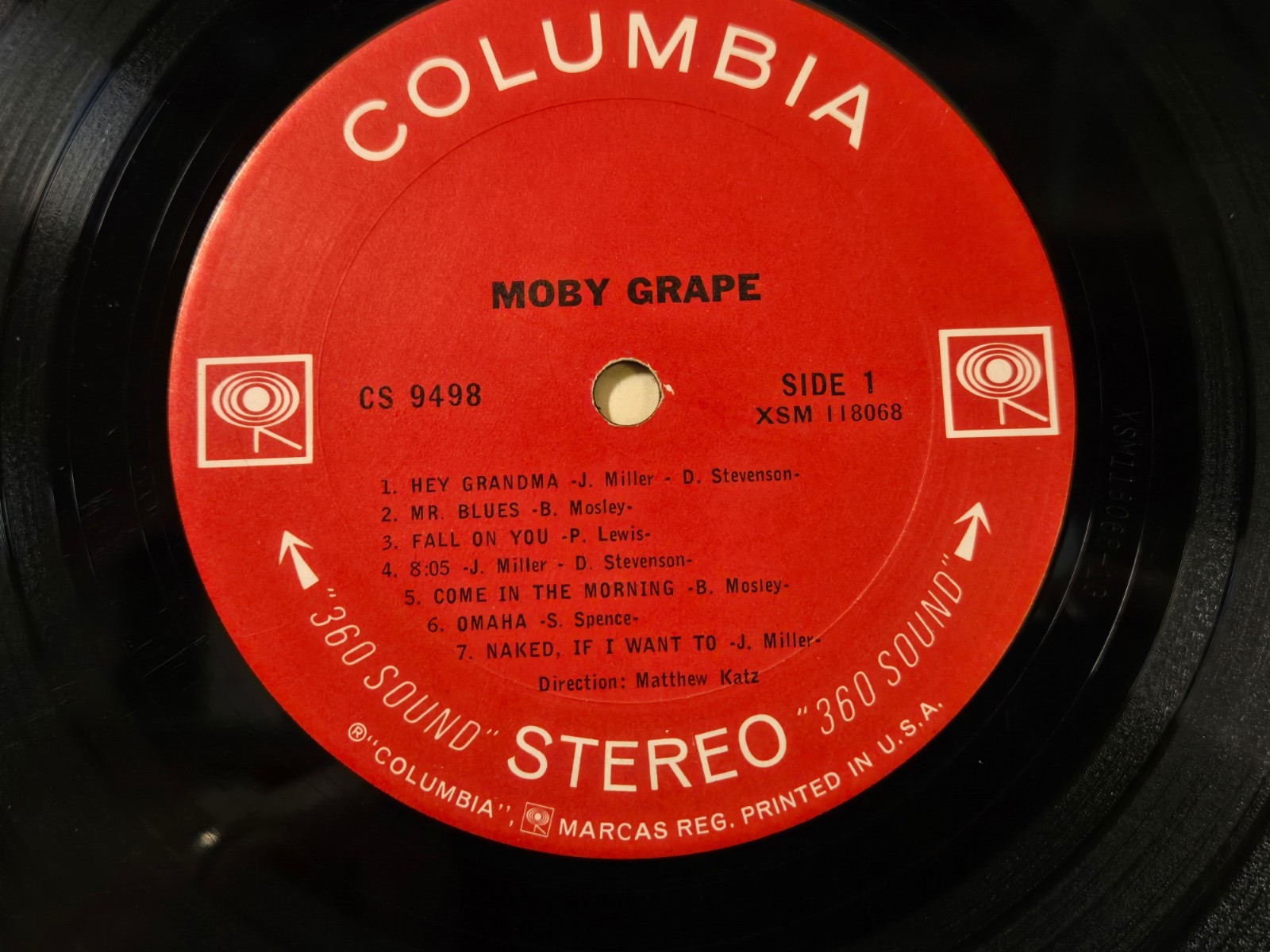 Moby Grape Self Titled Vinyl LP CS 9498 Uncensored Cover – Good