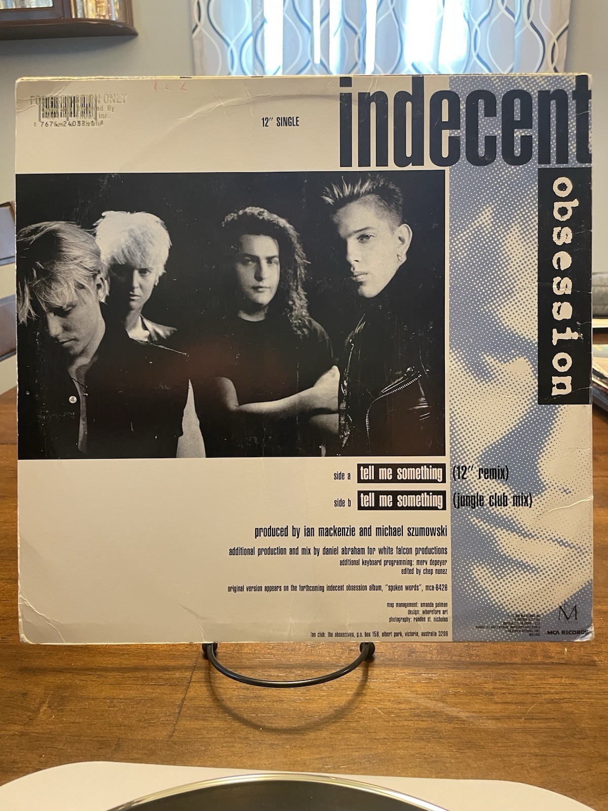 Indecent Obsession – Tell Me Something 1990 12” Vinyl DJ Maxi Single
