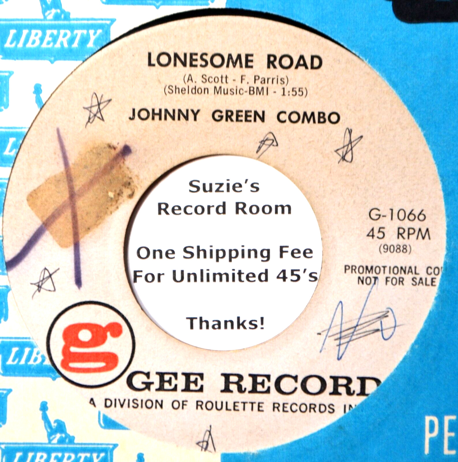 Johnny Green Combo Lonesome Road / Desert Gold Rock Oldies 45 7″ Vinyl COUPONS!