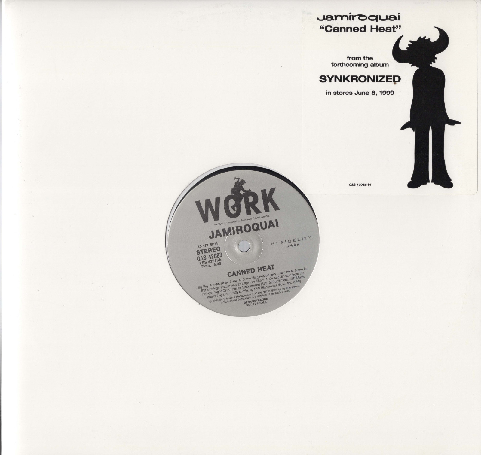 Jamiroquai Canned Heat USA PROMO 12″