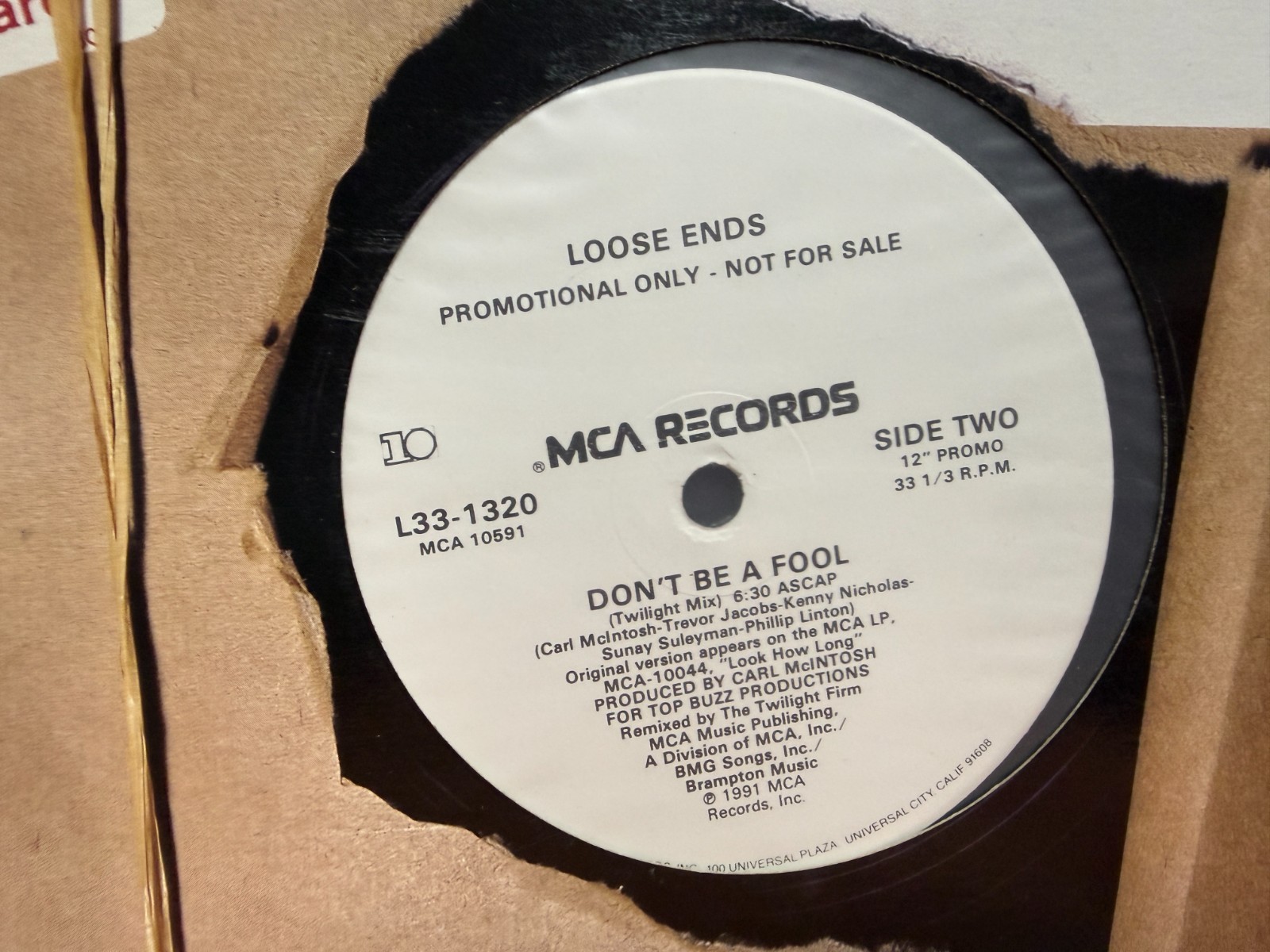 Loose Ends Don’t Be a Fool 12″ 1991 MCA L33-1320 R&B FUNK DJ PROMO UNPLAYED