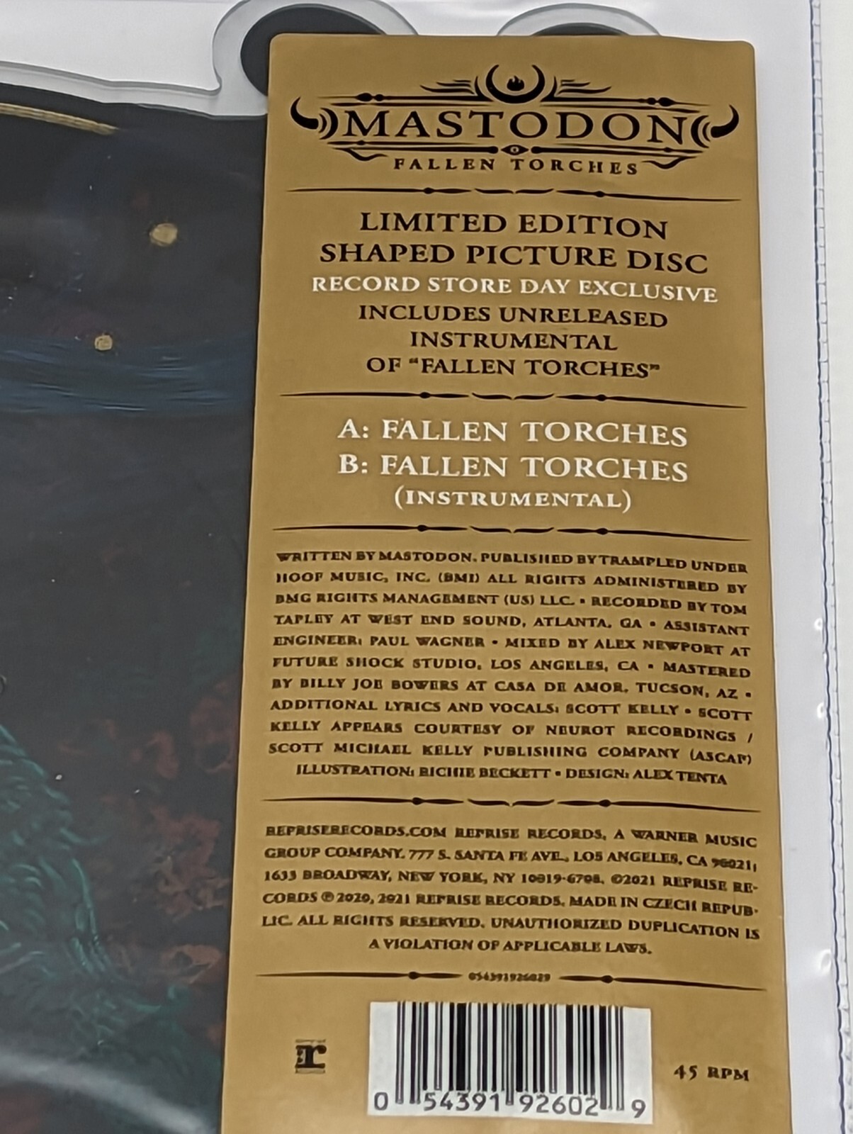 MASTODON – Fallen Torches Limited Edition shaped PICTURE Disc