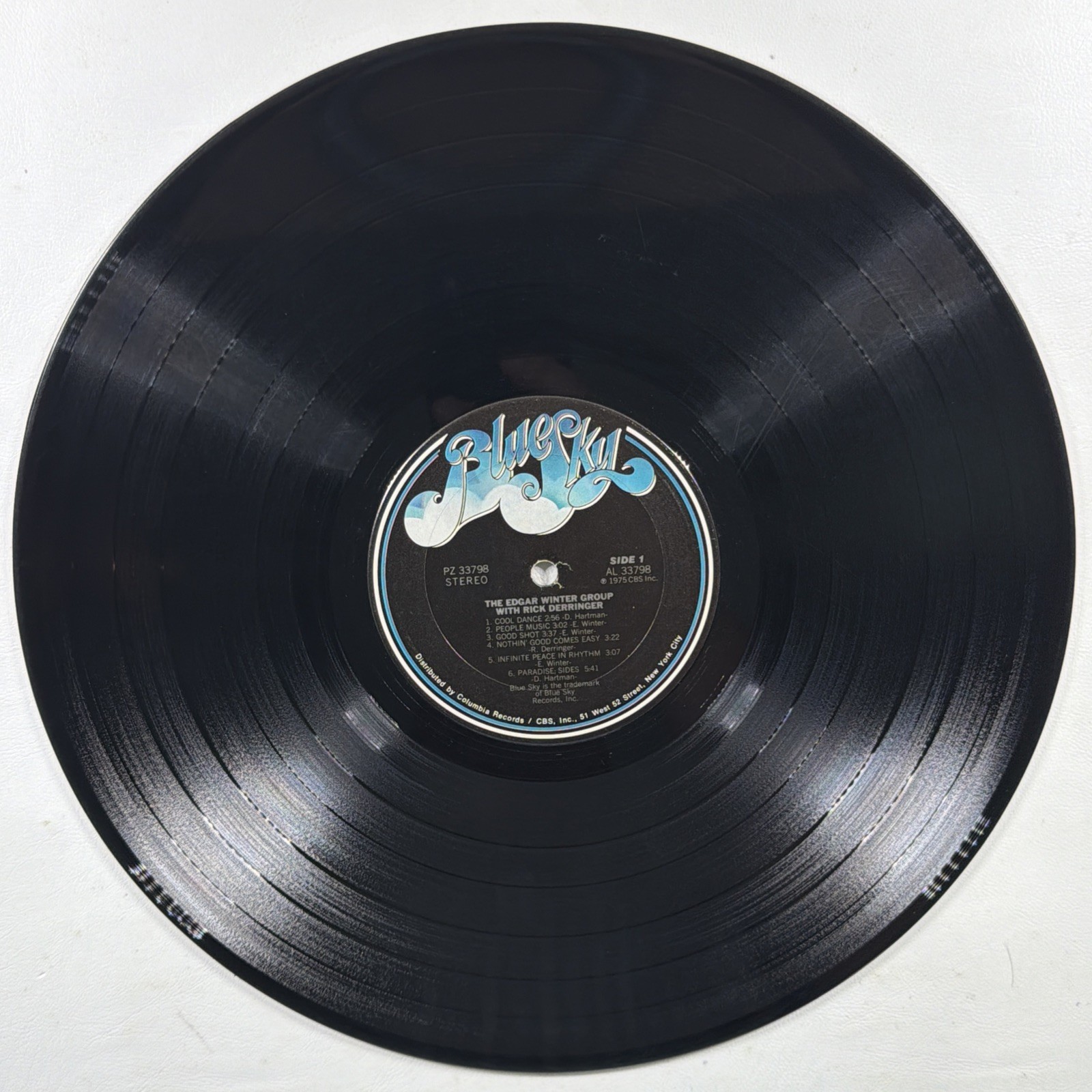 The Edgar Winter Group w/Rick Derringer – Self Titled LP Blue Sky PZ 33798 VG+
