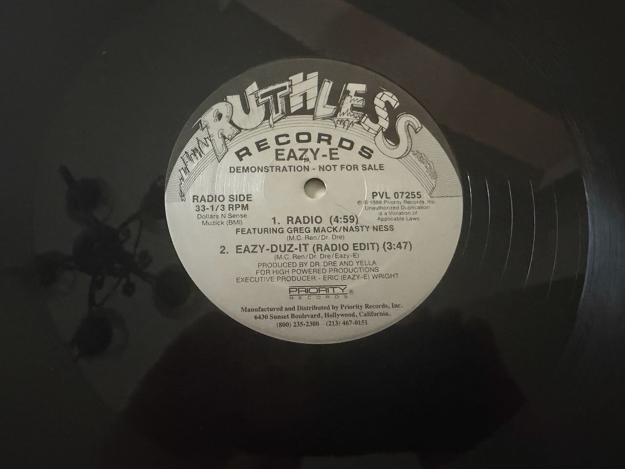 Eazy-E “Radio ~ Eazy Duz It ~ Ruthless Villian” 1988 Ruthless Records ~ Promo