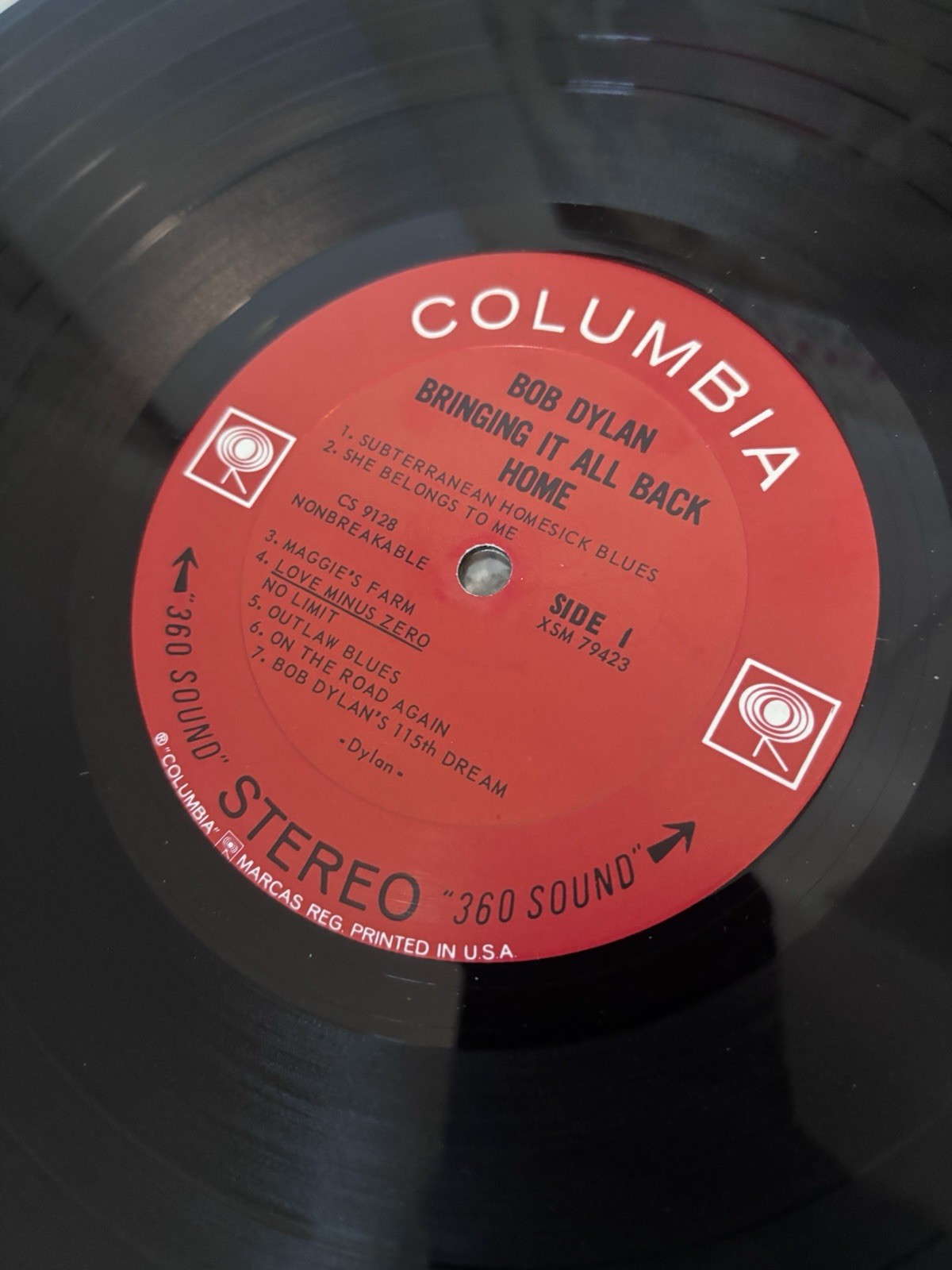 Bob Dylan Bringing It All Back Home LP Columbia 360 Sound Stereo Vinyl Record