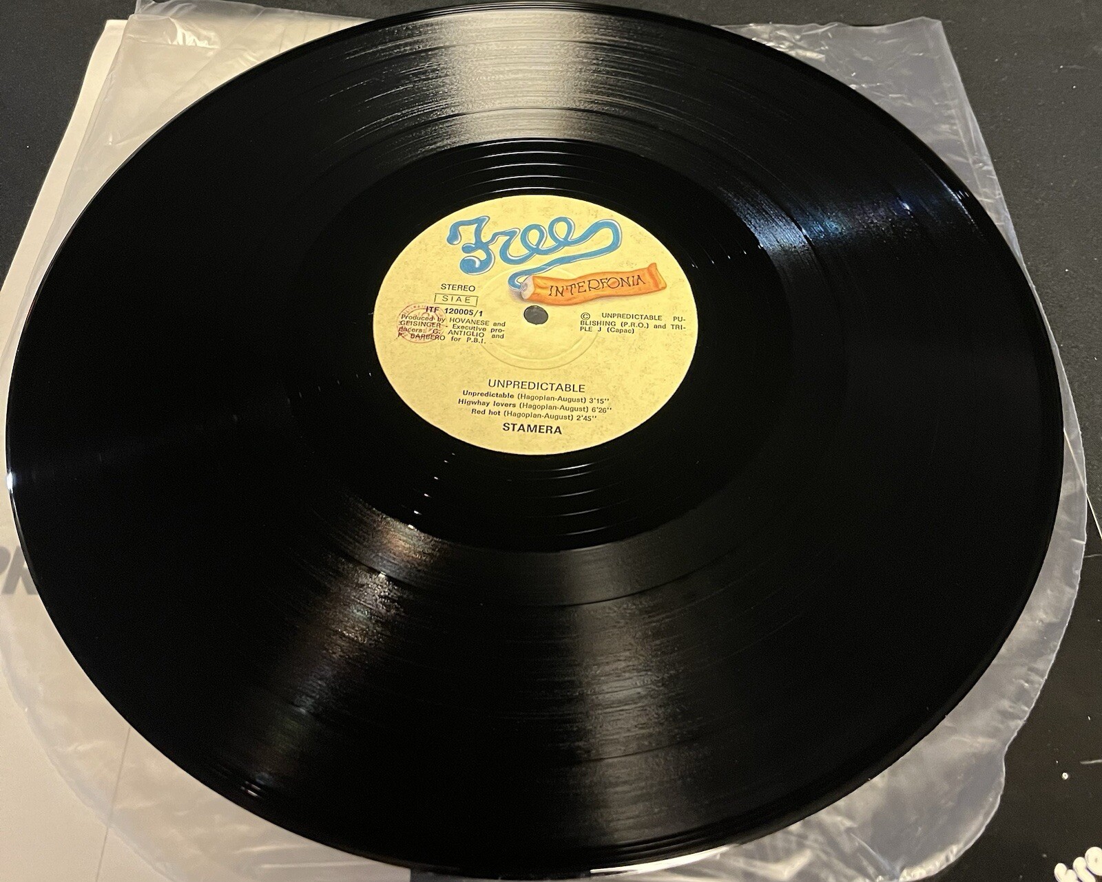 Stamera – Unpredictable NEAR MINT (Vinyl Record LP ~ Italian Funk/Disco)