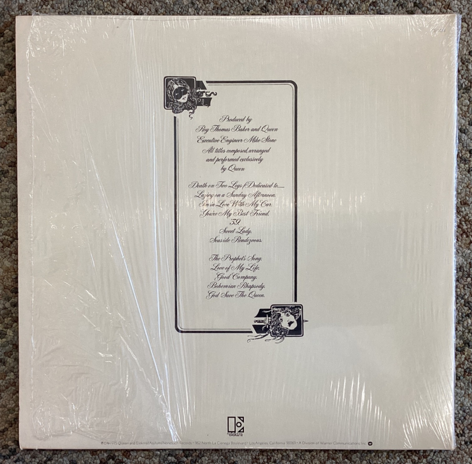 Queen – A Night At The Opera – 1975 1st Press Elektra 7E-1053 w/Shrink VG+/NM