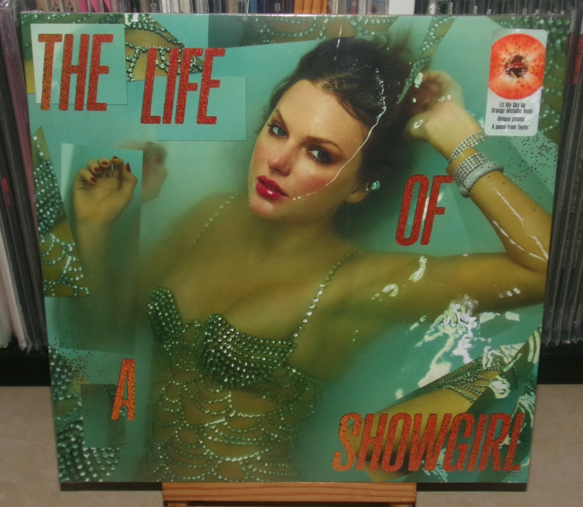 TAYLOR SWIFT THE LIFE OF A SHOWGIRL ORANGE & RED GOLD LP THE FATE OF OPHELIA