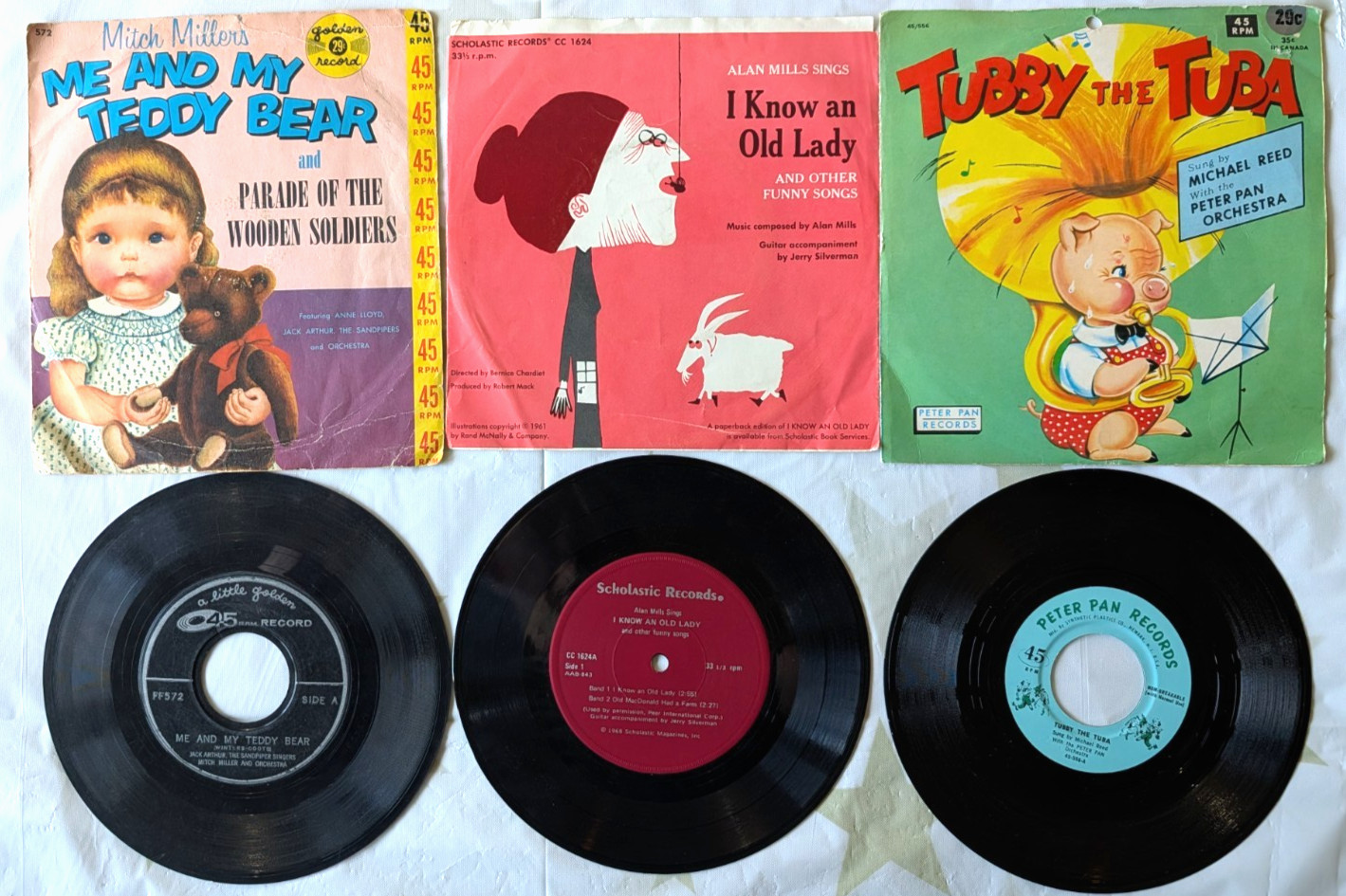Mixed assorted Lot of childrens 45 rpm records