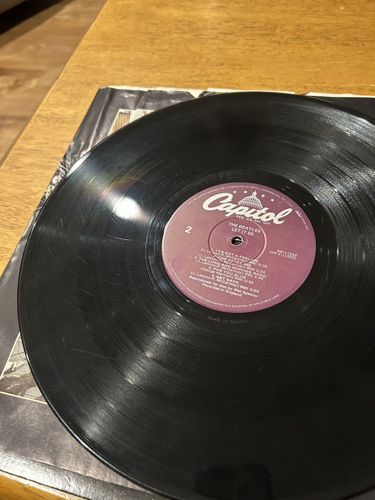 The Beatles Let It Be LP Vinyl Record 1970 Capitol SW-11922 US Pressing