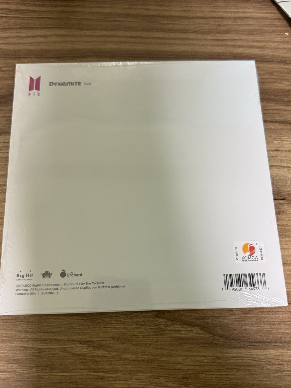 BTS Official Dynamite Vinyl 7″ LP Limited Edition K-Pop Sealed Unopened
