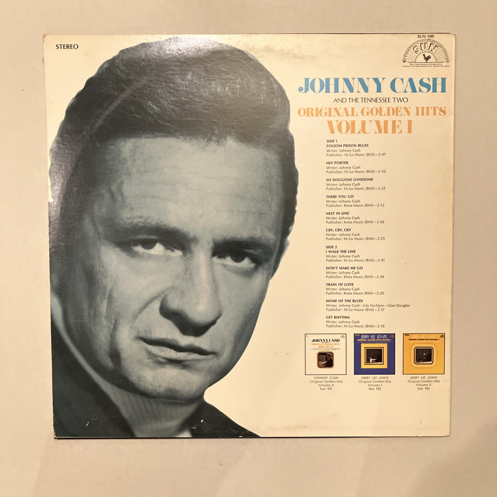 JOHNNY CASH AND THE TENNESSEE TWO -(LP)- ORIGINAL GOLDEN HITS VOLUME 1-SUN- 1969