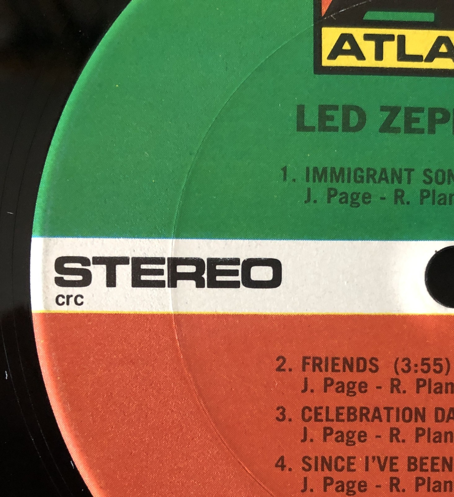 LED ZEPPELIN III 1982 Atlantic Gatefold CRC Columbia Club Carrollton VG++/VG