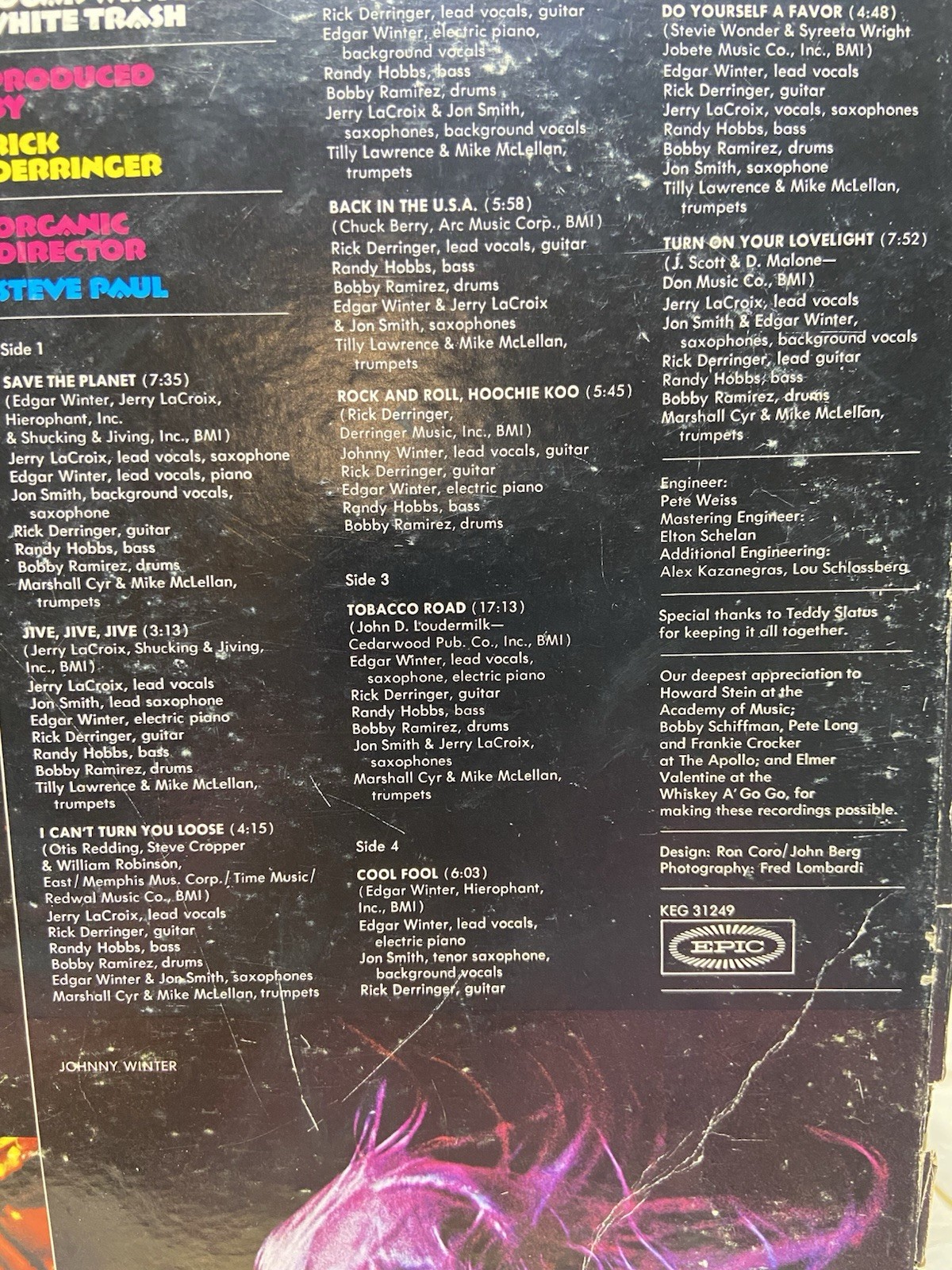 Edgar Winter’s White Trash Roadwork Epic 1972 Rick Derringer Vintage Vinyl