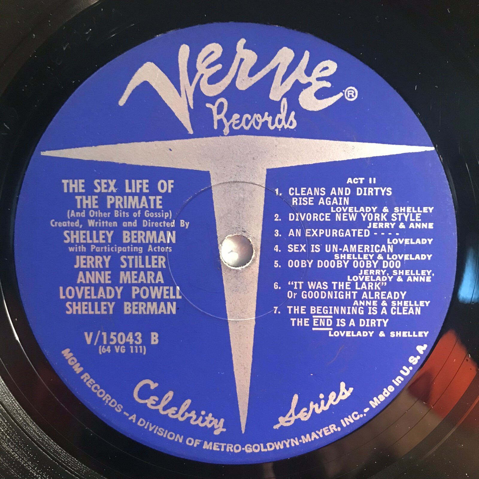 The Sex Life Of The Primate (and other bits of gossip) (Verve V-15043) LP VG/VG
