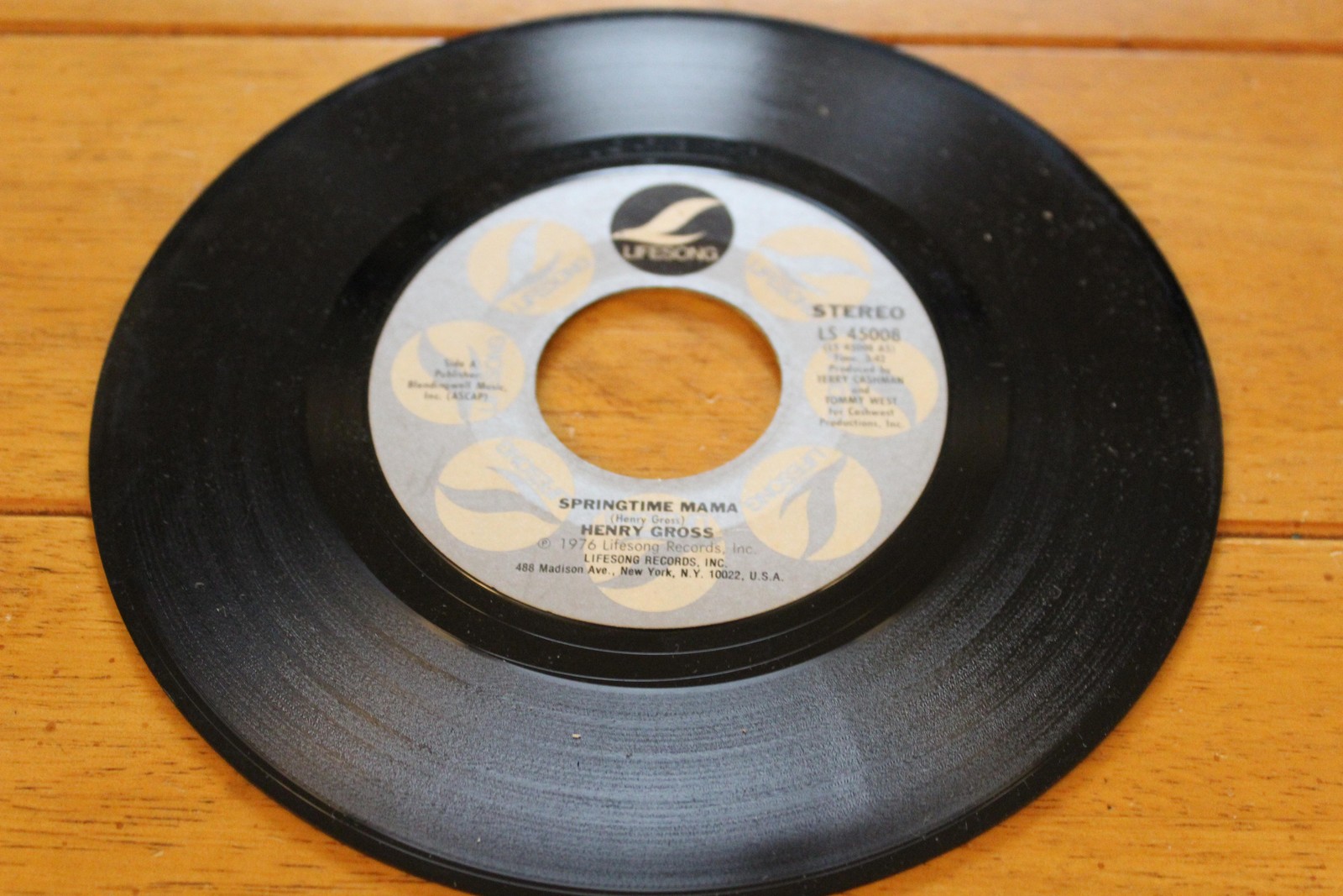 Vintage Henry Gross 7″ 45 Black Vinyl Springtime Mama Overton Square Lifesong