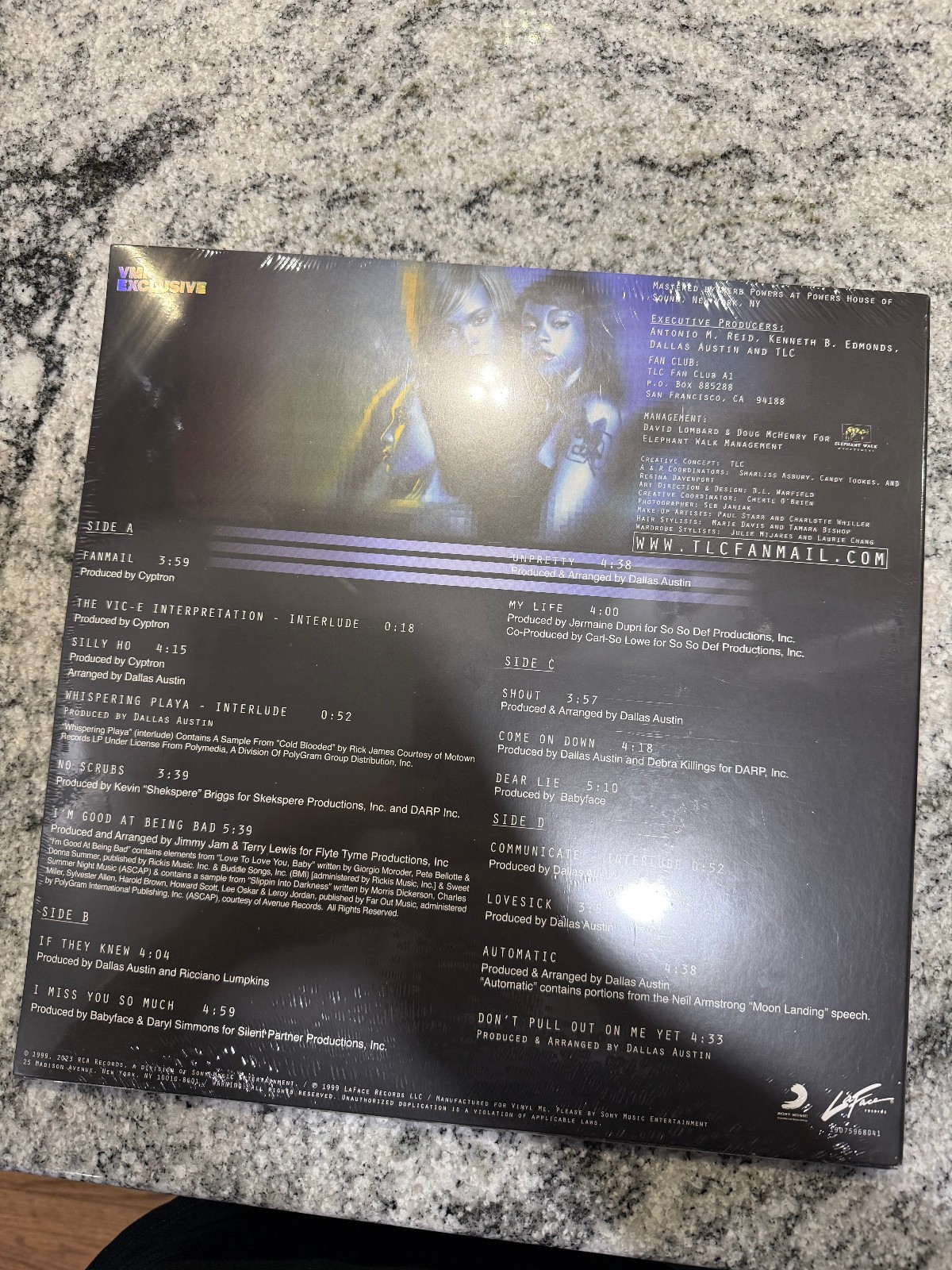 TLC FanMail Limited VMP Exclusive Blue White Swirl 2LP Vinyl 7″ SEALED!NEW MINT!