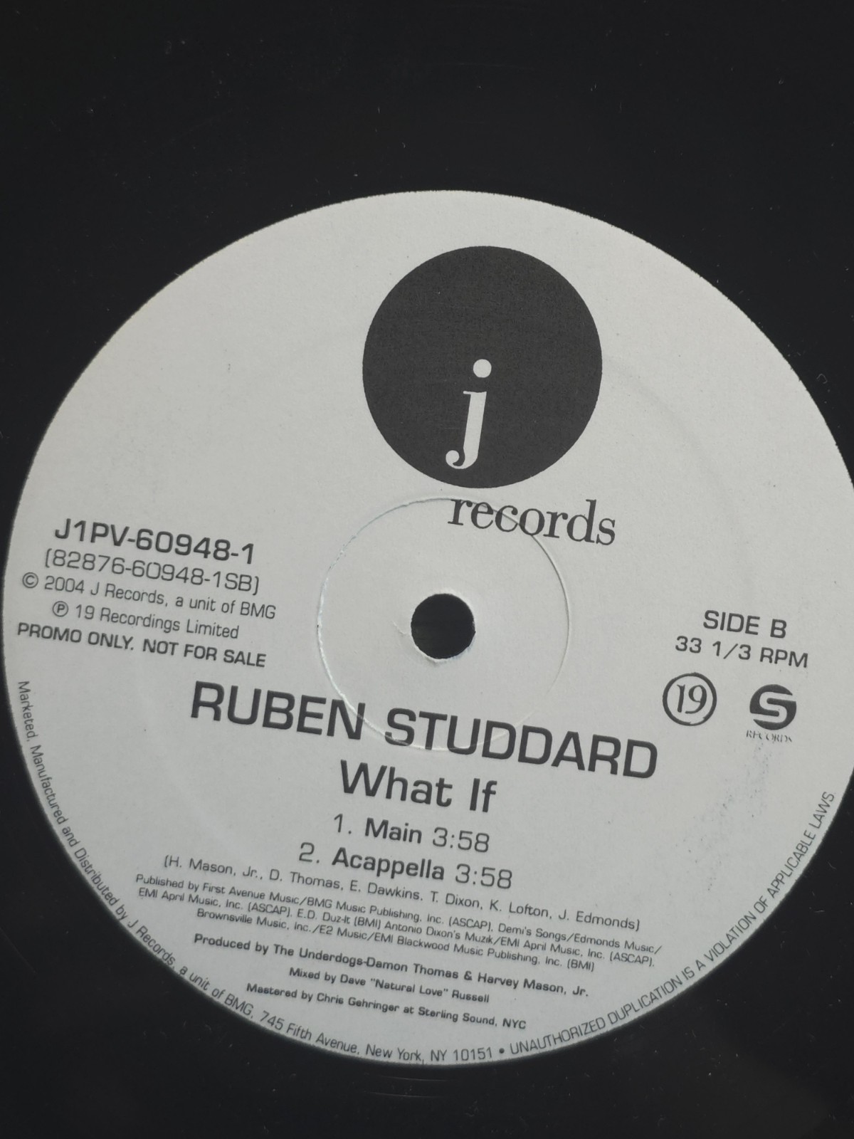 Ruben Studdard What If J Records 12″ Single