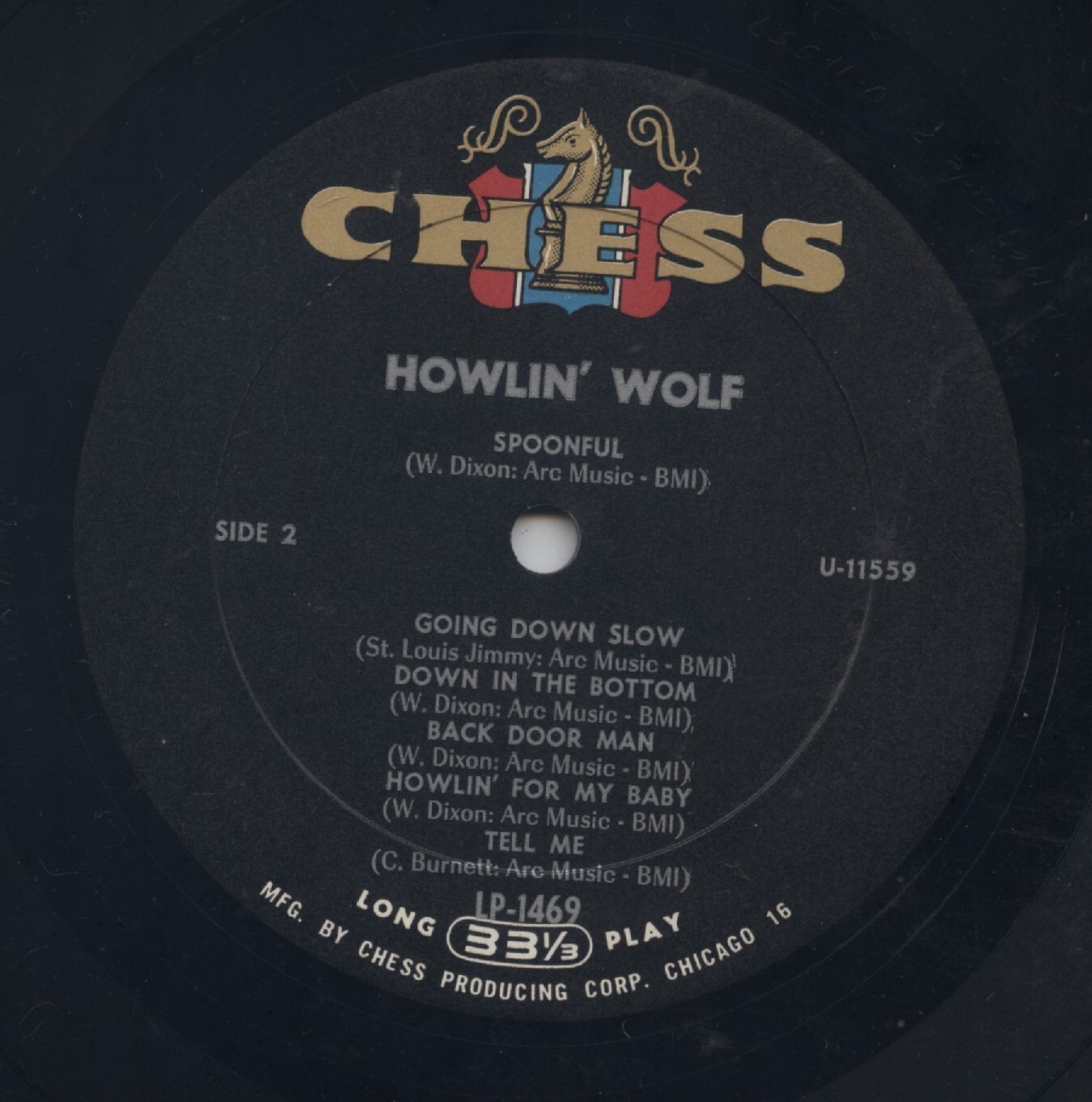HOWLIN’ WOLF – HOWLIN’ WOLF. 1962 CHICAGO BLUES 12″ L.P. LABEL VARIANT.