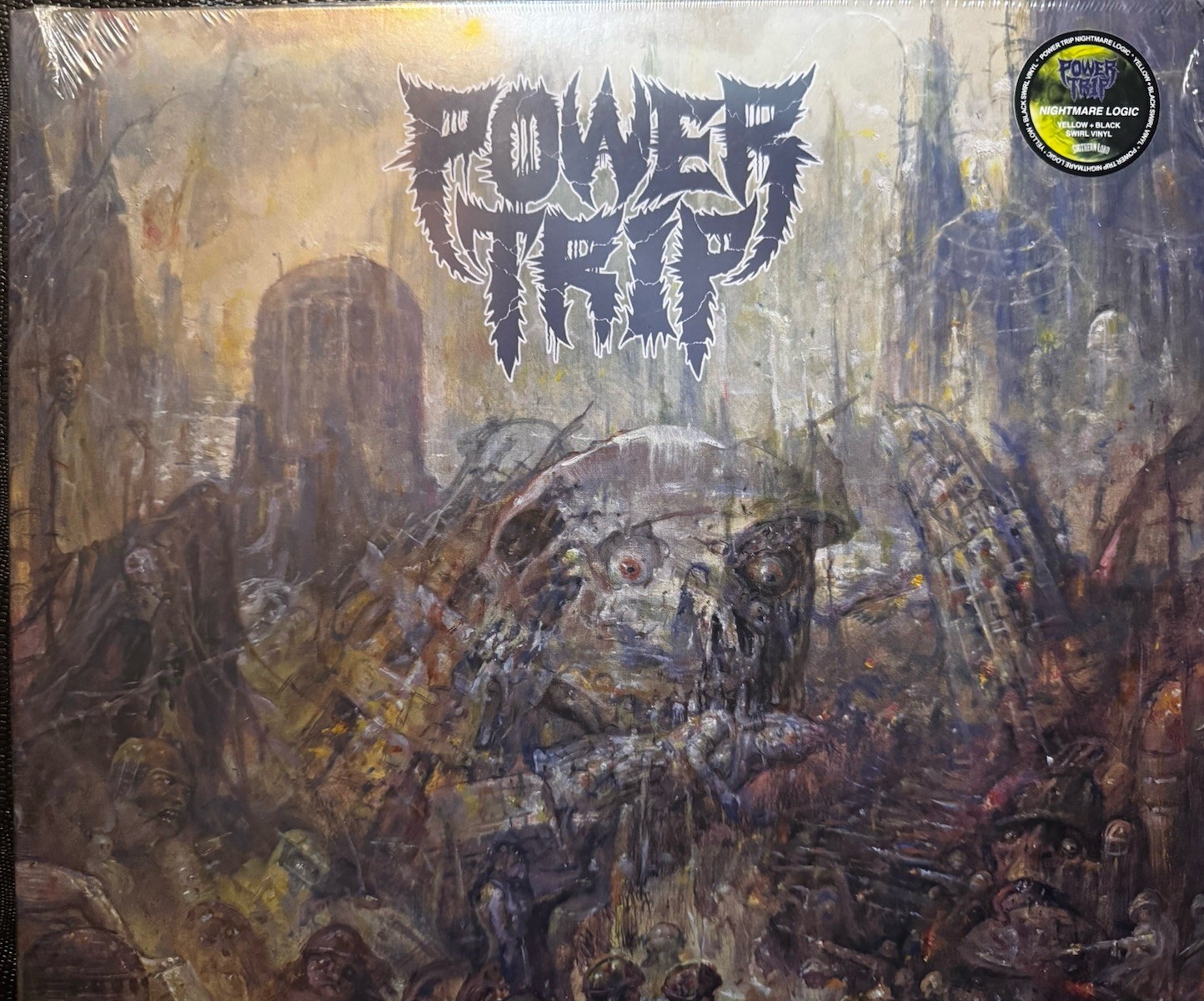 Power Trip ‎– Nightmare Logic Yellow/Black Swirl SEALED