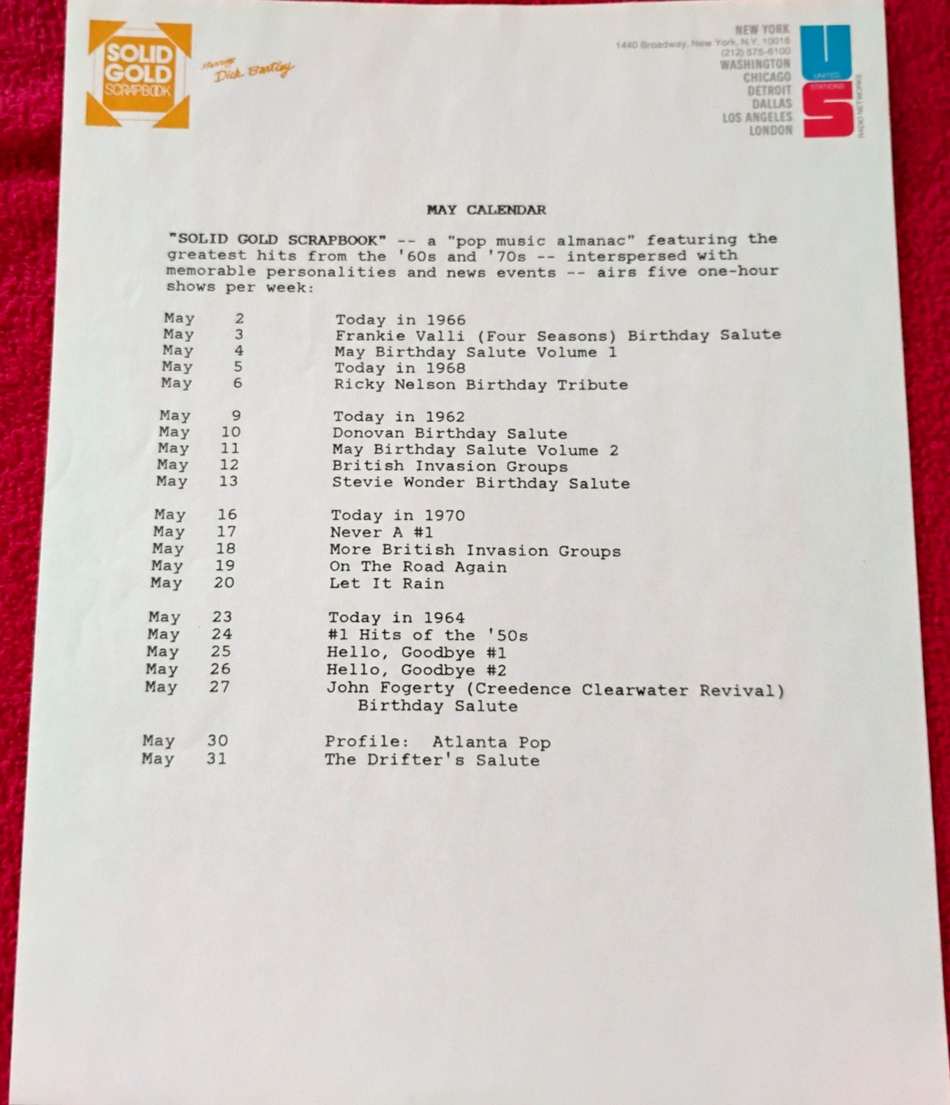 Solid Gold Scrapbook W/Dick Bartley 5LPS May 2-6 1988
