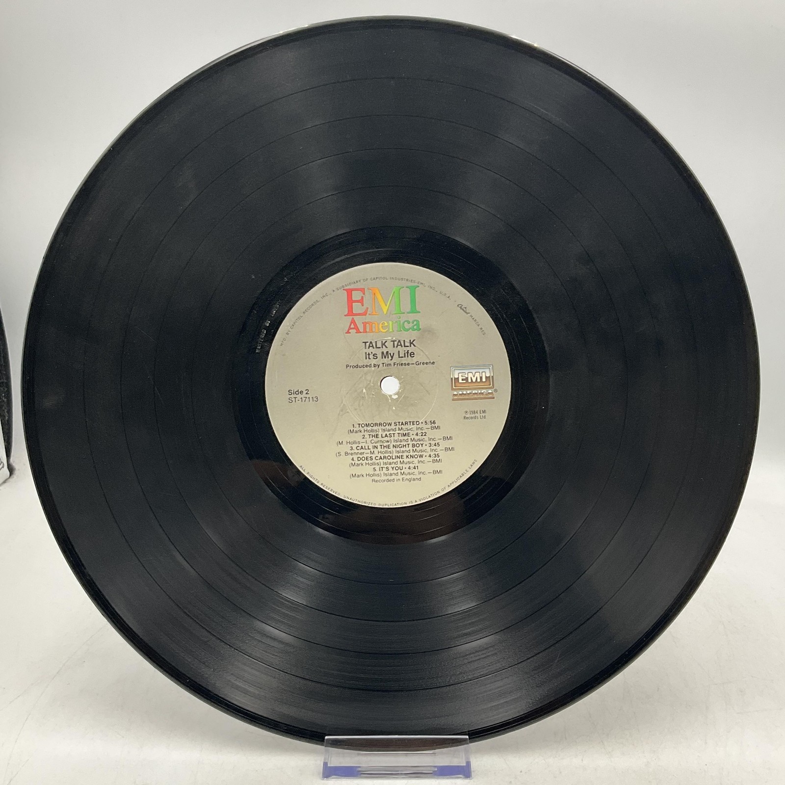 Vintage Talk Talk It’s My Life 12in Black Vinyl LP 1984 EMI USA New Wave