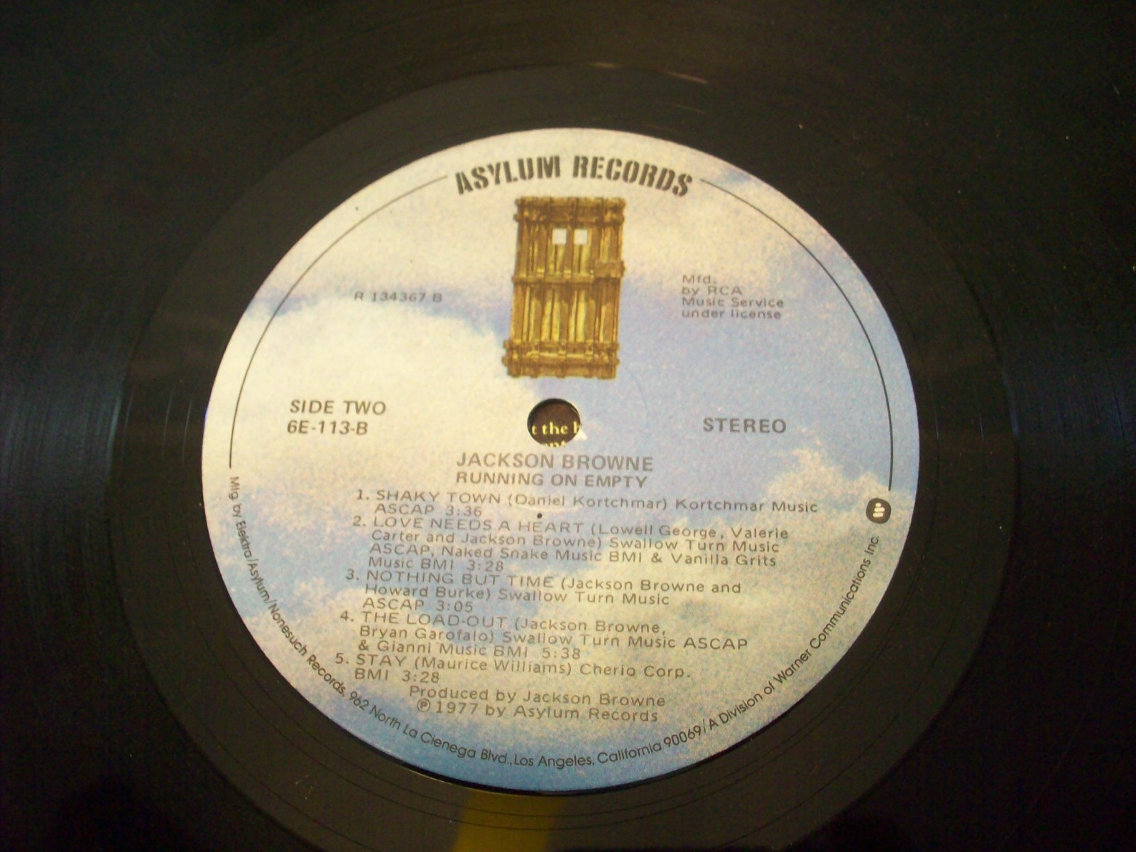 Jackson Browne , Running On Empty ,1977 Asylum R. Club Press. VG+ Cond.