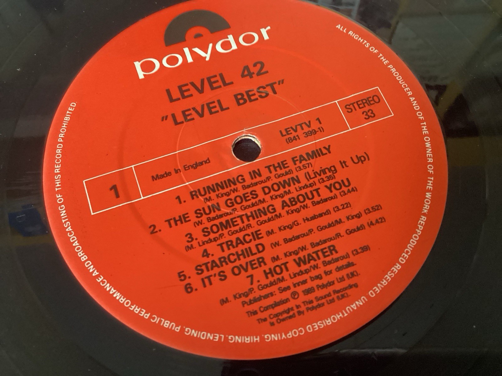 LEVEL 42 – LEVEL BEST – LP Vinyl POLYDOR LABEL UK 1989 LEVTV 1