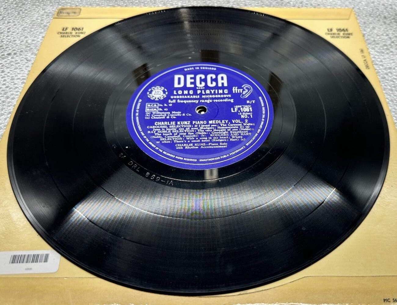 Decca Long Playing Full Frequency Range Recording 10” Record In Good Cond 6803