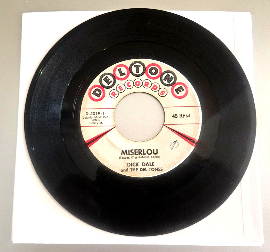 1962 orig SURF 45 DICK DALE and THE DEL TONES – MISERLOU – DELTONE