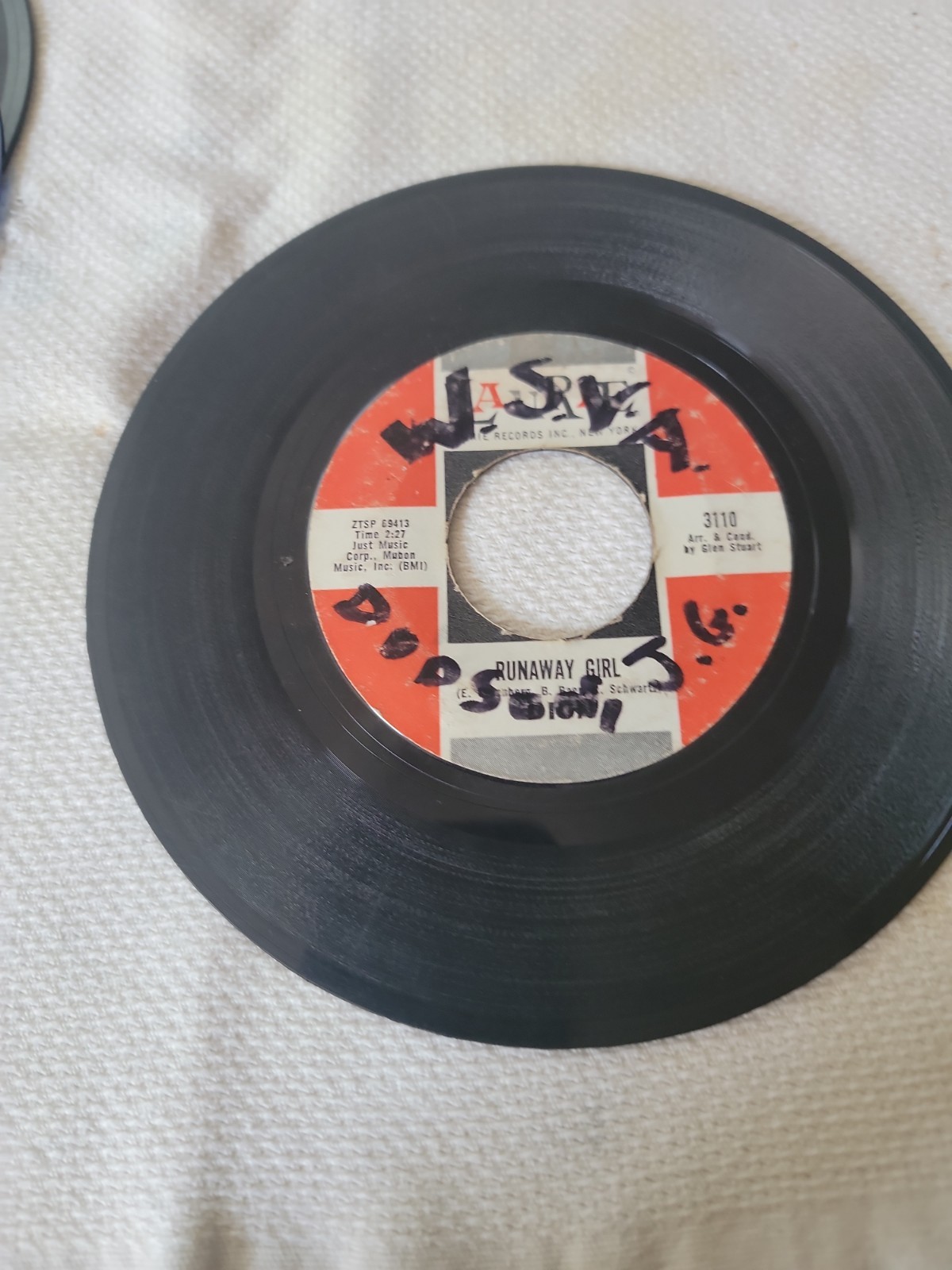 Vintage 7-inch 45 RPM Vinyl Record By Dion 1961 A-side “Runaround Sue” B-sidw…