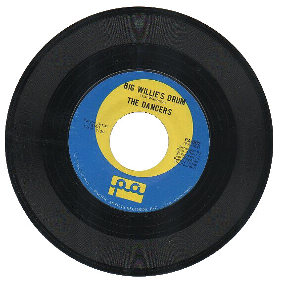 THE DANCERS 45 RPM Record “BIG WILLIE’S DRUM” / “BORN ON THE BAYOU” Funk EX+!