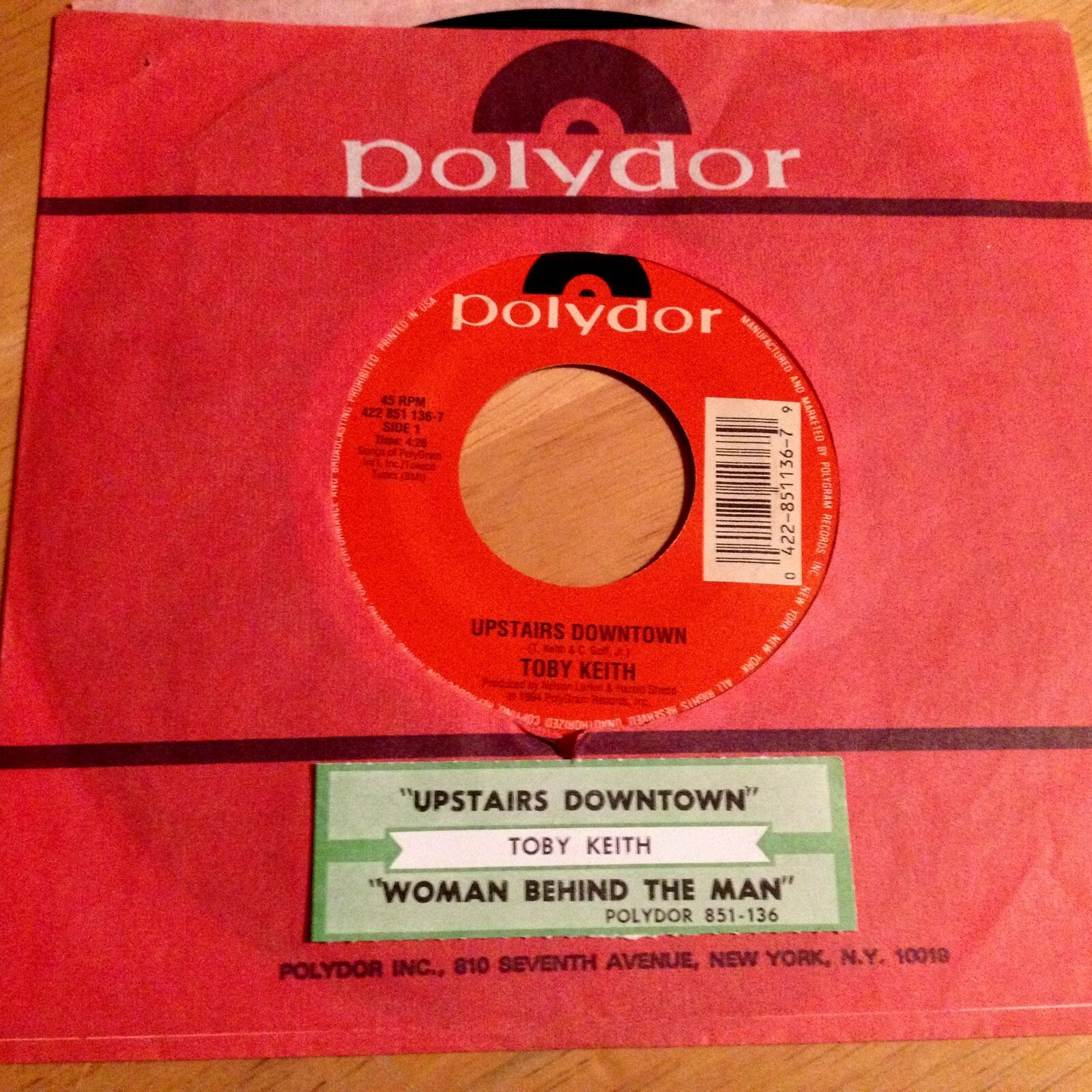 Toby Keith 45 Upstairs Downtown / Woman Behind The Man w/ts