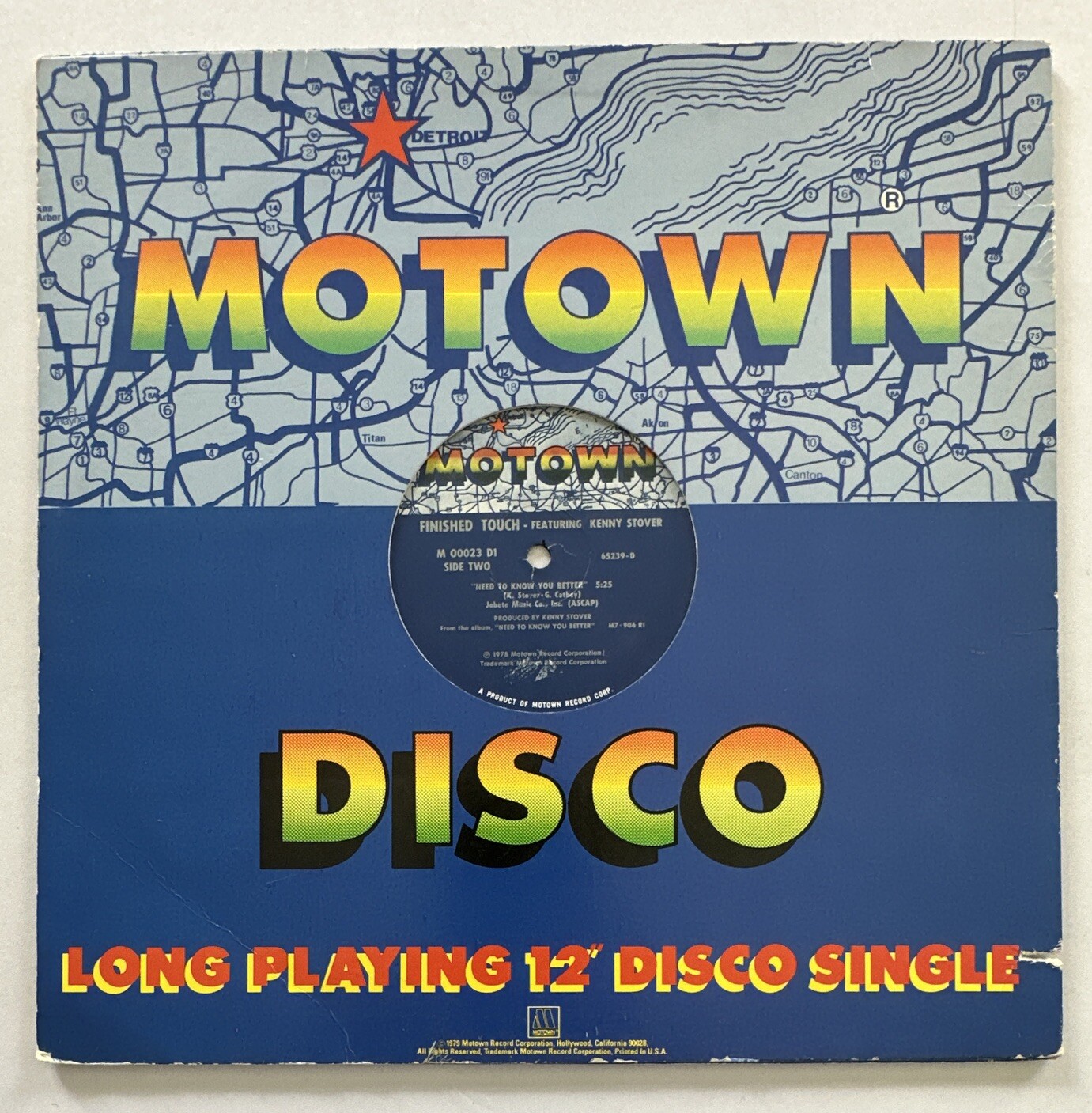 Finished Touch The Down Sound 1979 Motown 12” Vinyl Record Soul Disco Vg+ / Vg+