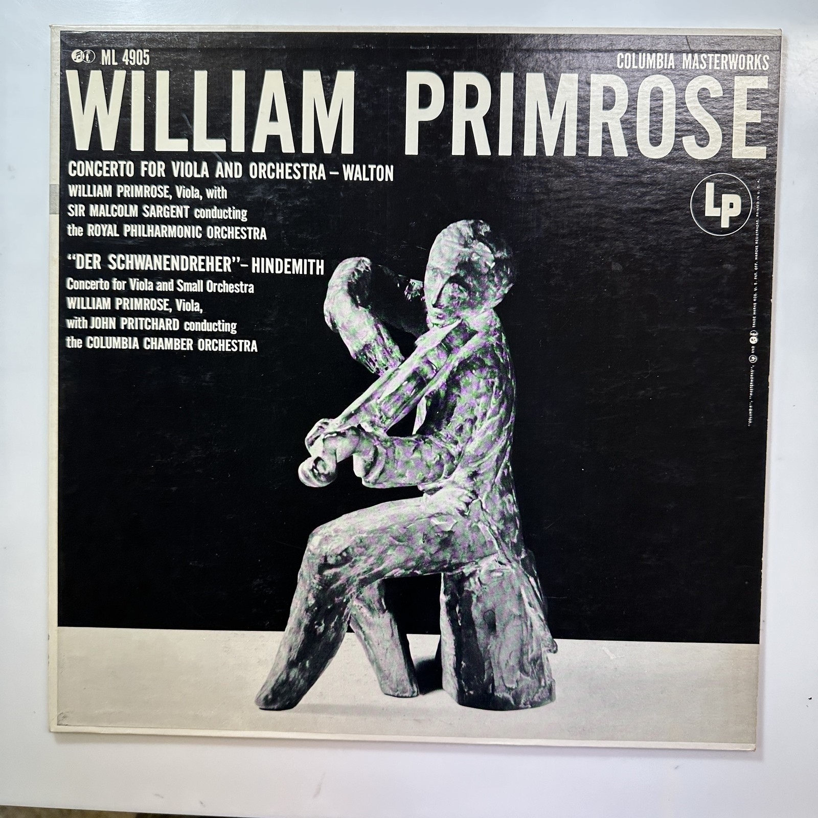 Concerto Viola And Der Schwanendreher LP Vinyl Record Primrose Columbia ML 4905