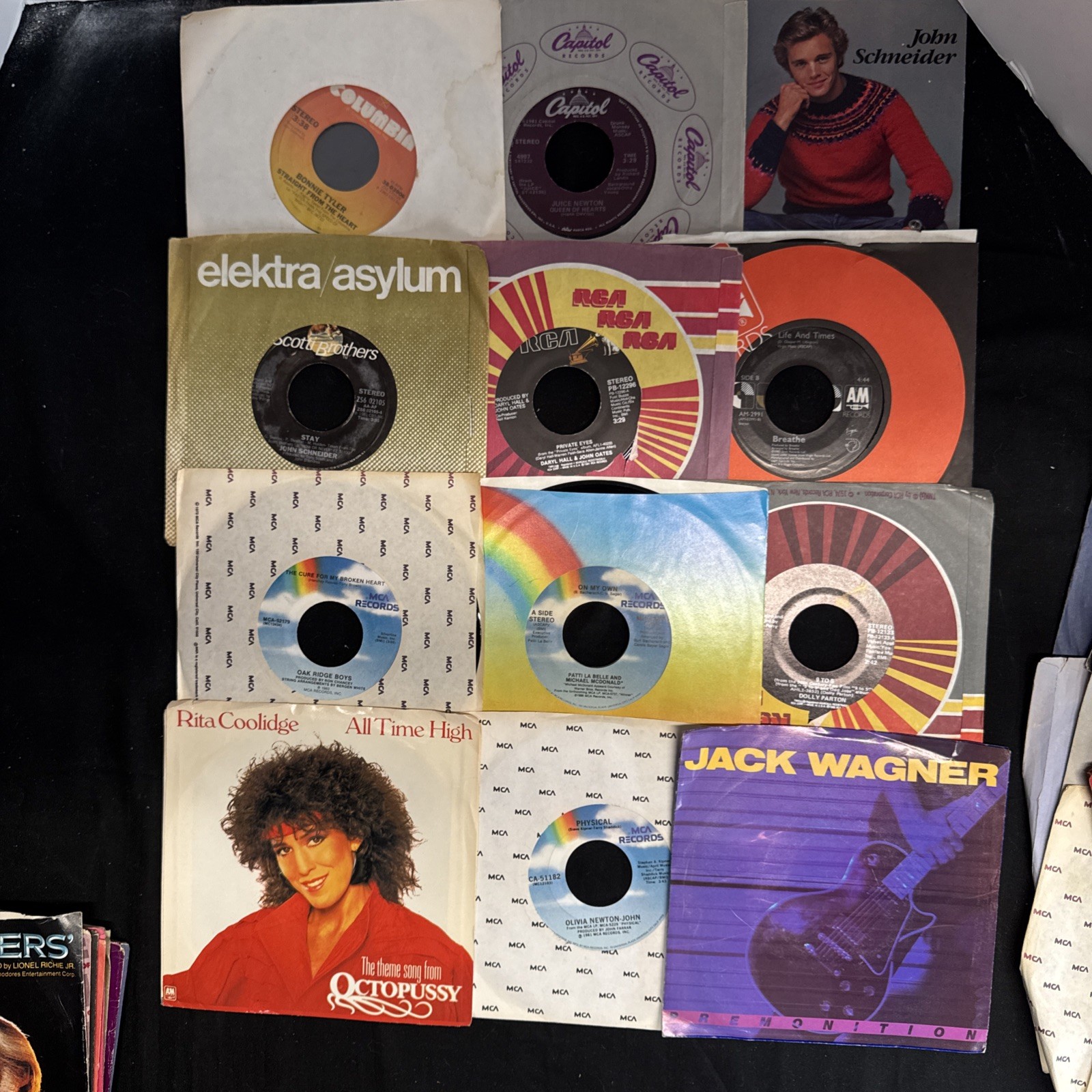 Vinyl 45 RPM Records 70s 80s lot of 42 Total – with Dust Covers PHOTOS