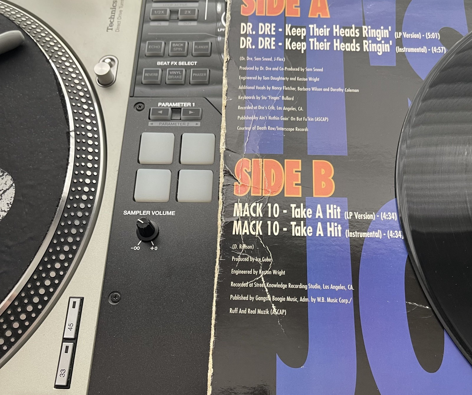 Dr. Dre – Keep Their Heads Ringin’ OG 1995 Press 12″ in Picture Cover VG+/G+