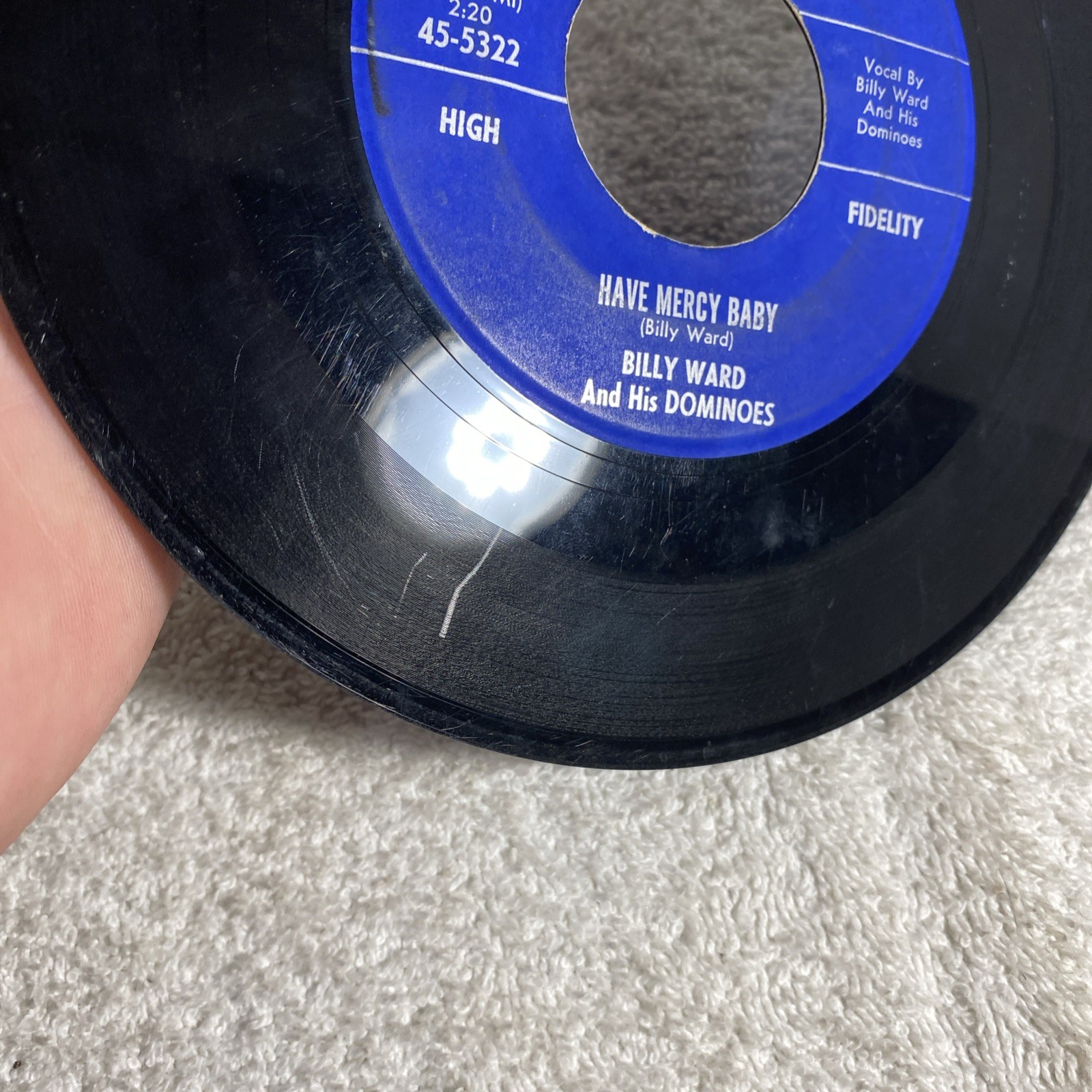 BILLY WARD & DOMINOES: sixty minute man / have mercy baby KING 7″ Single 45 RPM