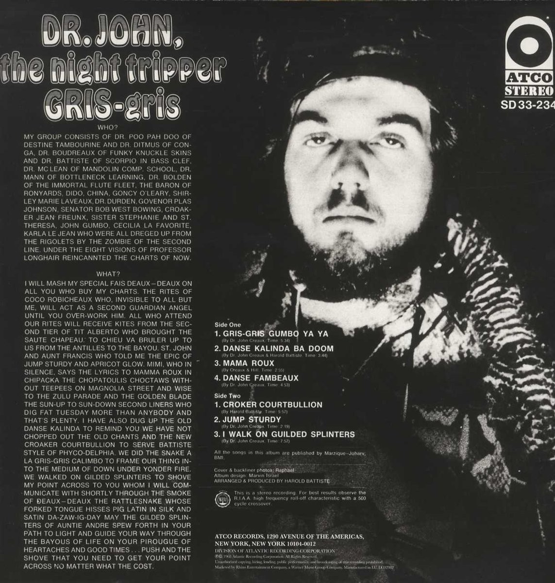 Dr. John, The Night Tripper – Gris-Gris LP 12″ Vinyl Record – NEW