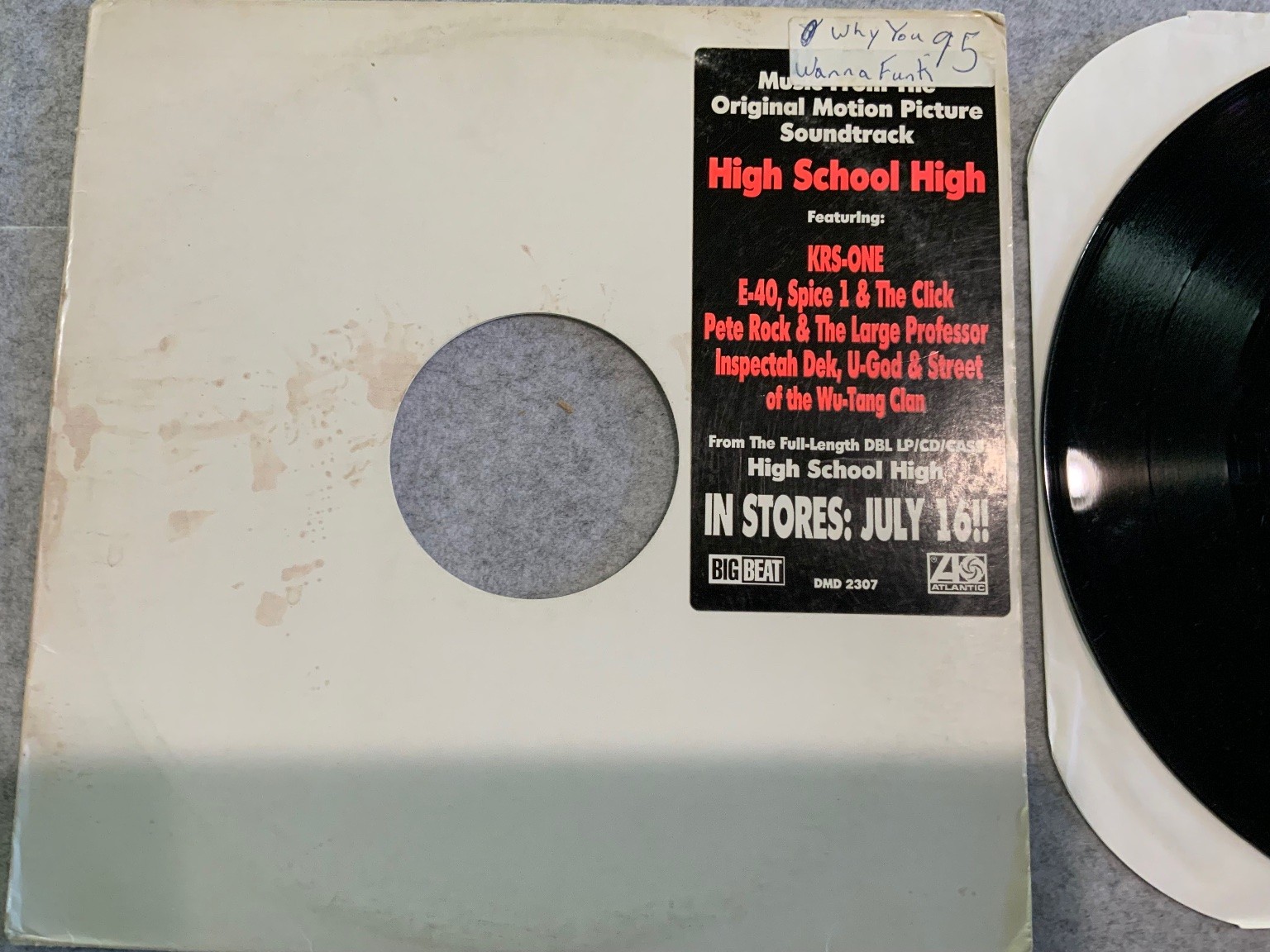 High School High OST 12″ Record 1996 Promo Big Beat Hip Hop 33RPM