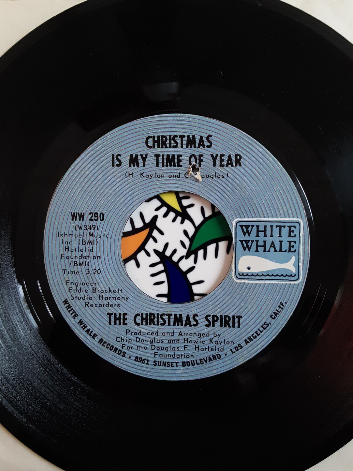 THE CHRISTMAS SPIRIT-Christmas Is My Time Of Year 7″ 45 White Whale TURTLES Xmas
